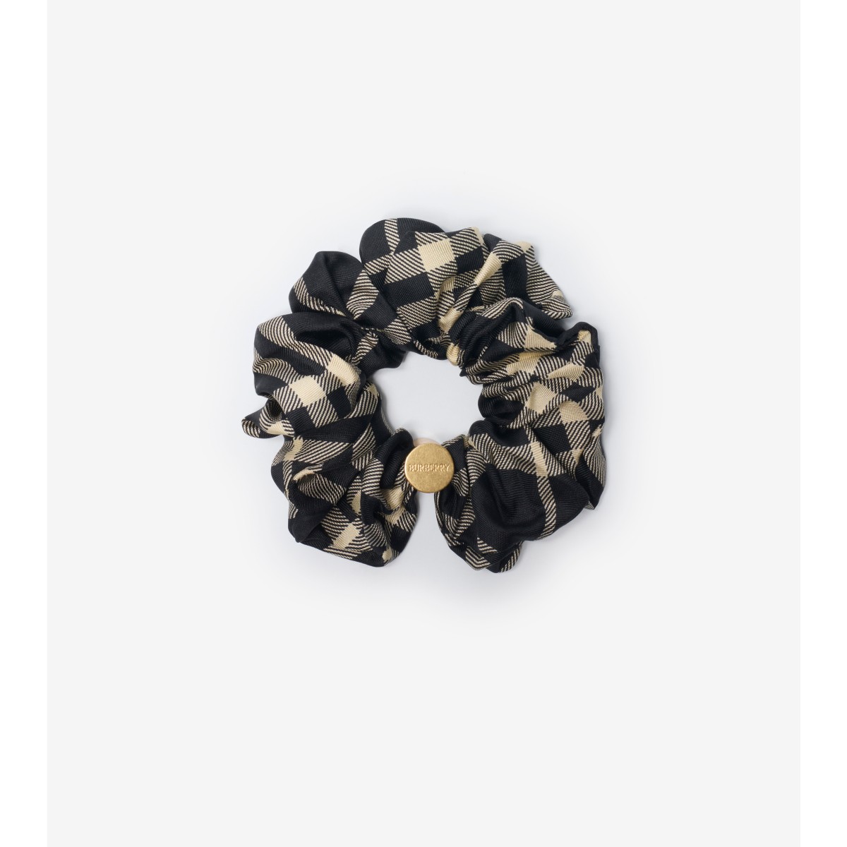  Check Silk Scrunchie