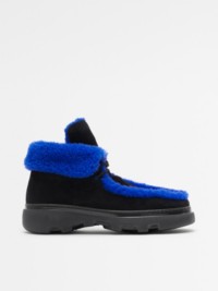 Shearling Creeper High Shoes in Black/Knight