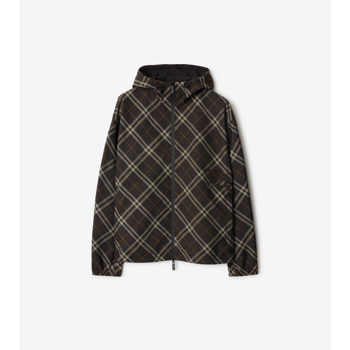 Burberry Reversible Check Hooded Jacket In Brown