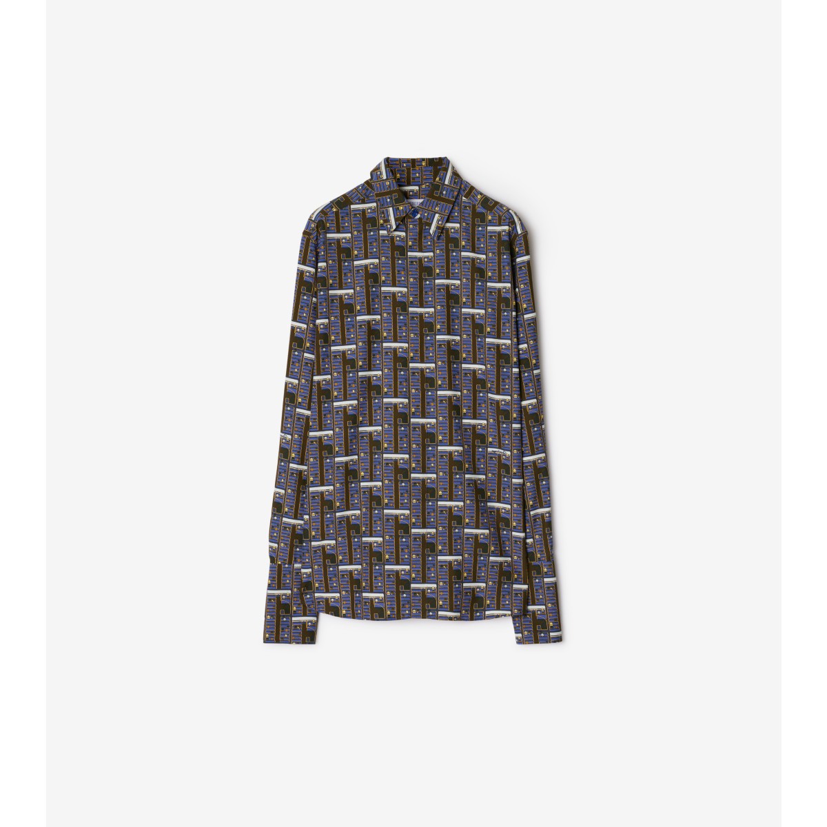 Shop Burberry Bus Silk Shirt In Knight