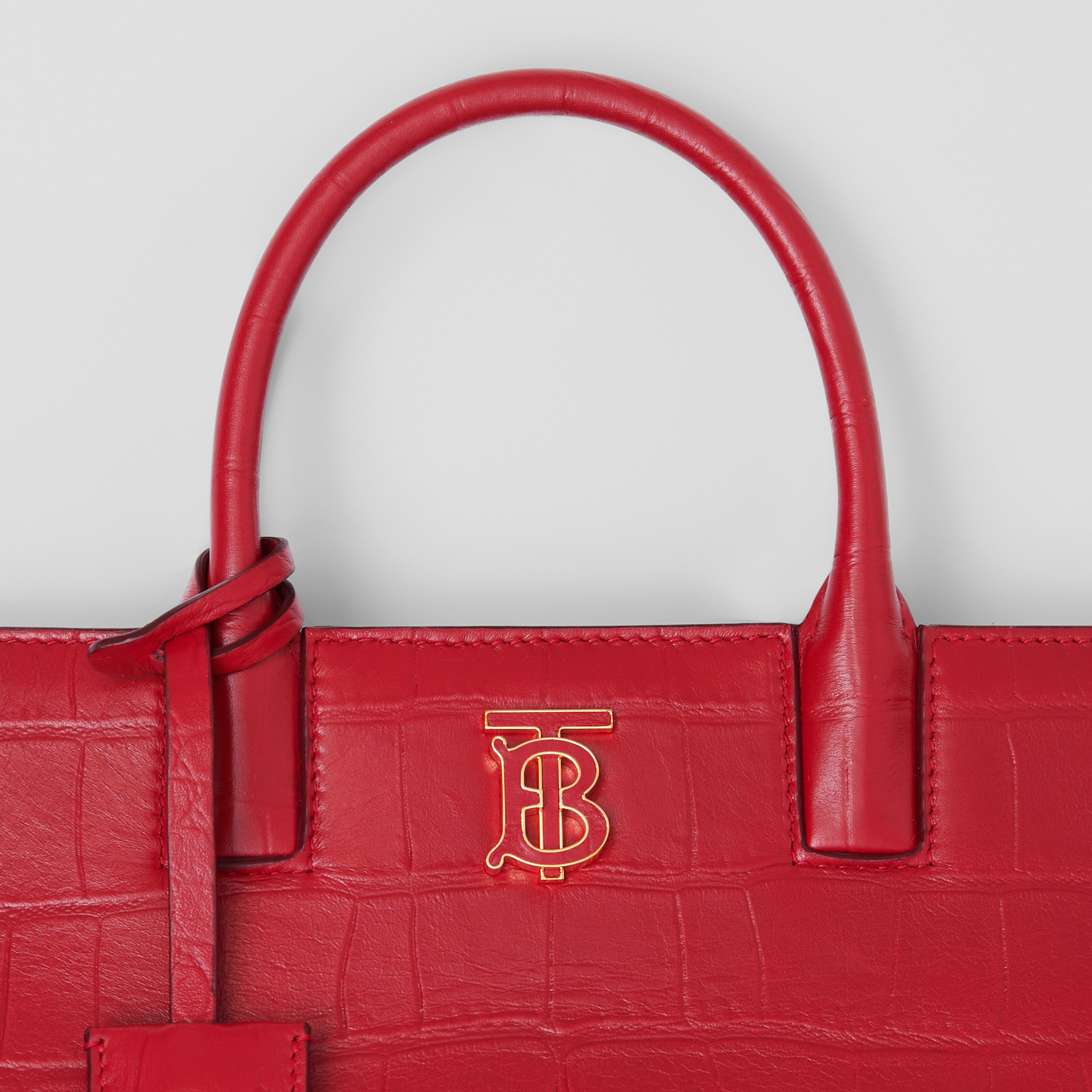 Mini Embossed Leather Frances Bag in Dark Carmine - Women | Burberry® Official - 2