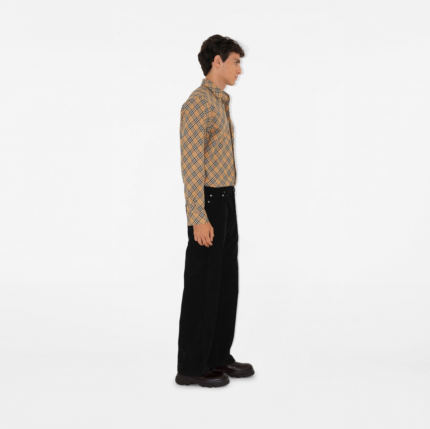 Regular Fit Check Cotton Shirt in Sand - Men | Burberry Regular Fit Check Cotton Shirt in Sand - Men | Burberry