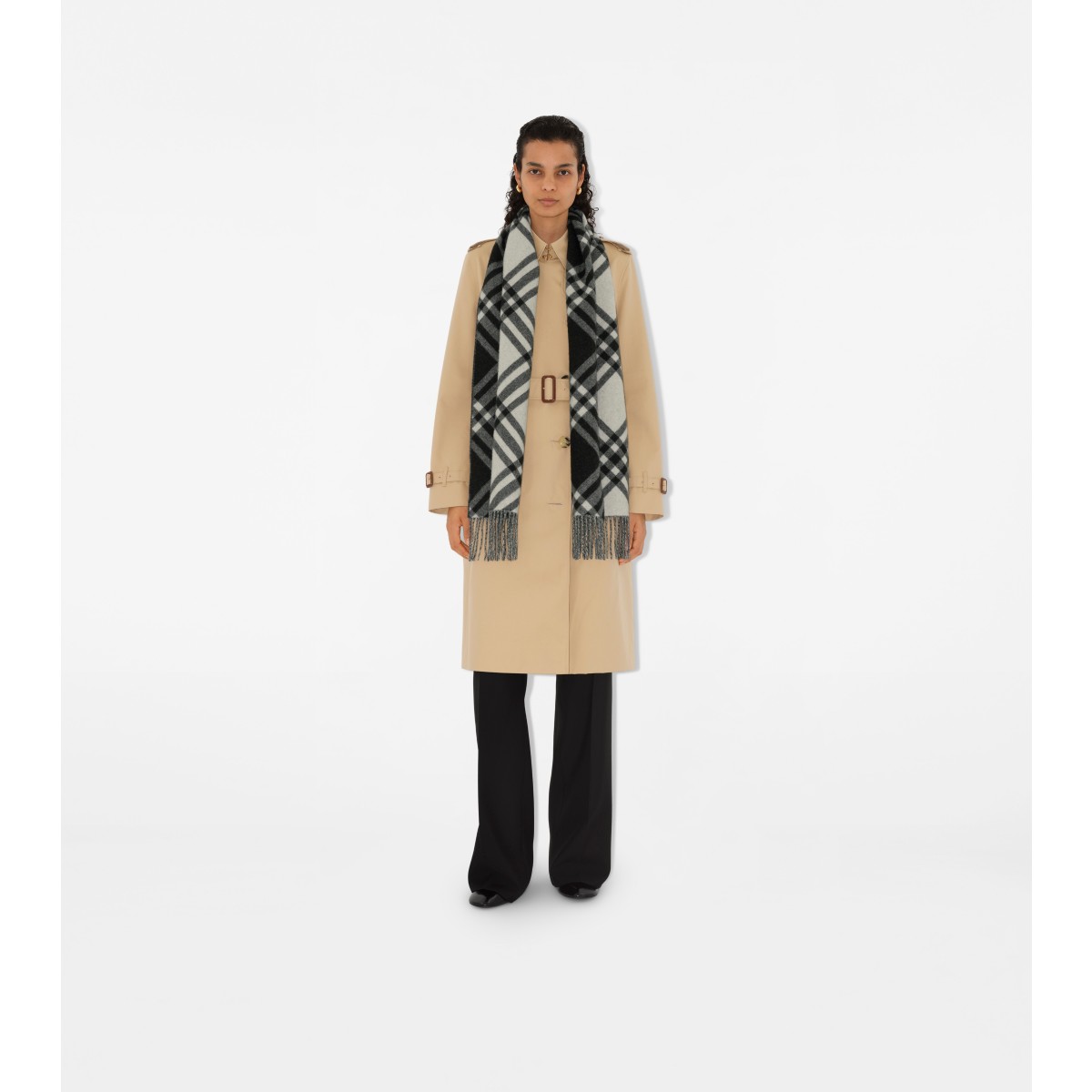  Check Cashmere Scarf