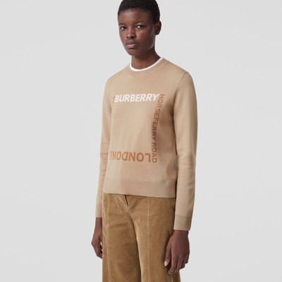 BURBERRY BURBERRY HORSEFERRY SQUARE WOOL BLEND JACQUARD SWEATER