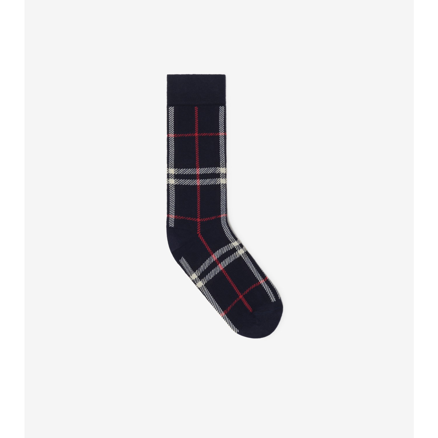 Check Cotton Nylon Blend Socks