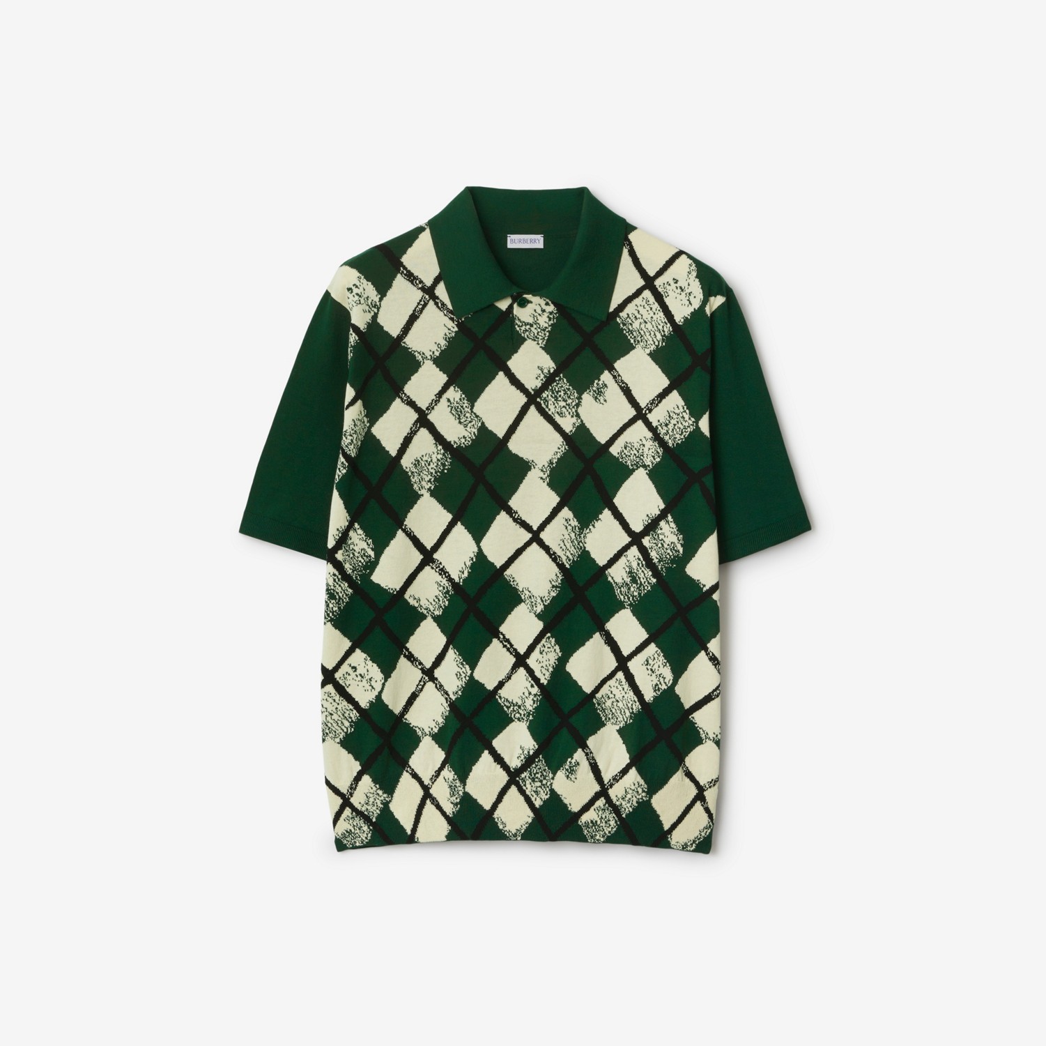 Argyle Cotton Polo Shirt in Ivy - Men | Burberry® Official