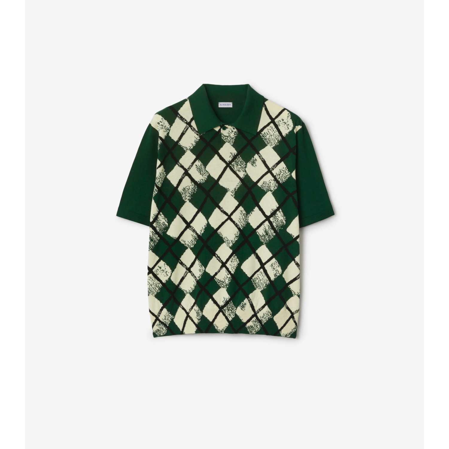 Baumwoll-Poloshirt im Argyle-Design