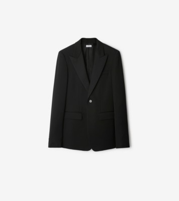 Wool Tuxedo Jacket in Black Men Burberry Official