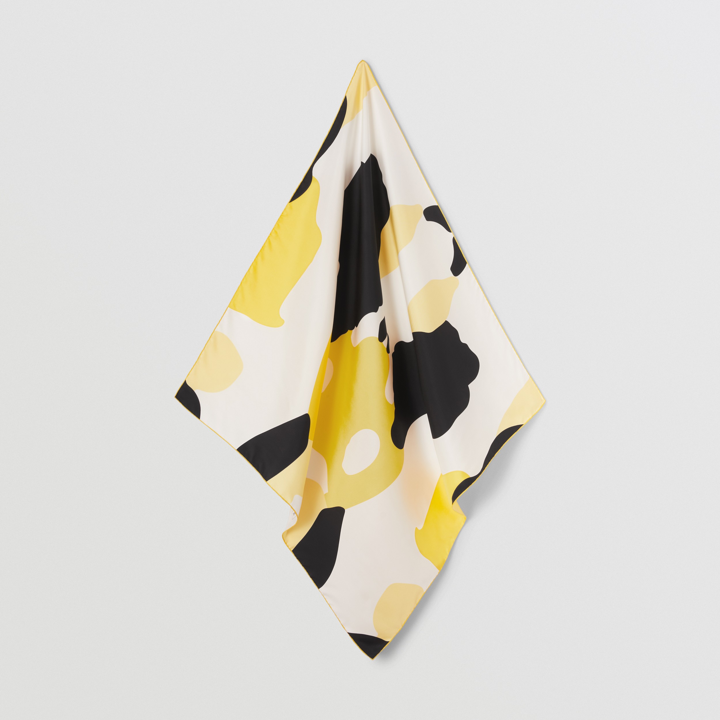 Abstract Print Silk Square Scarf in Yellow | Burberry® Official - 4