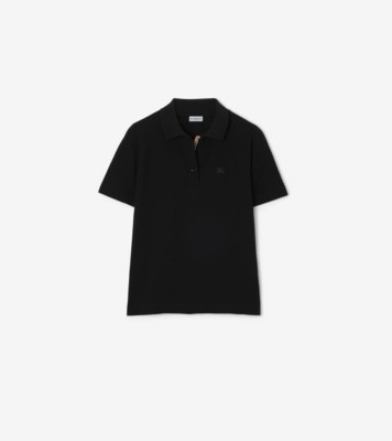 Cotton Polo Shirt in Black - Women | Burberry® Official