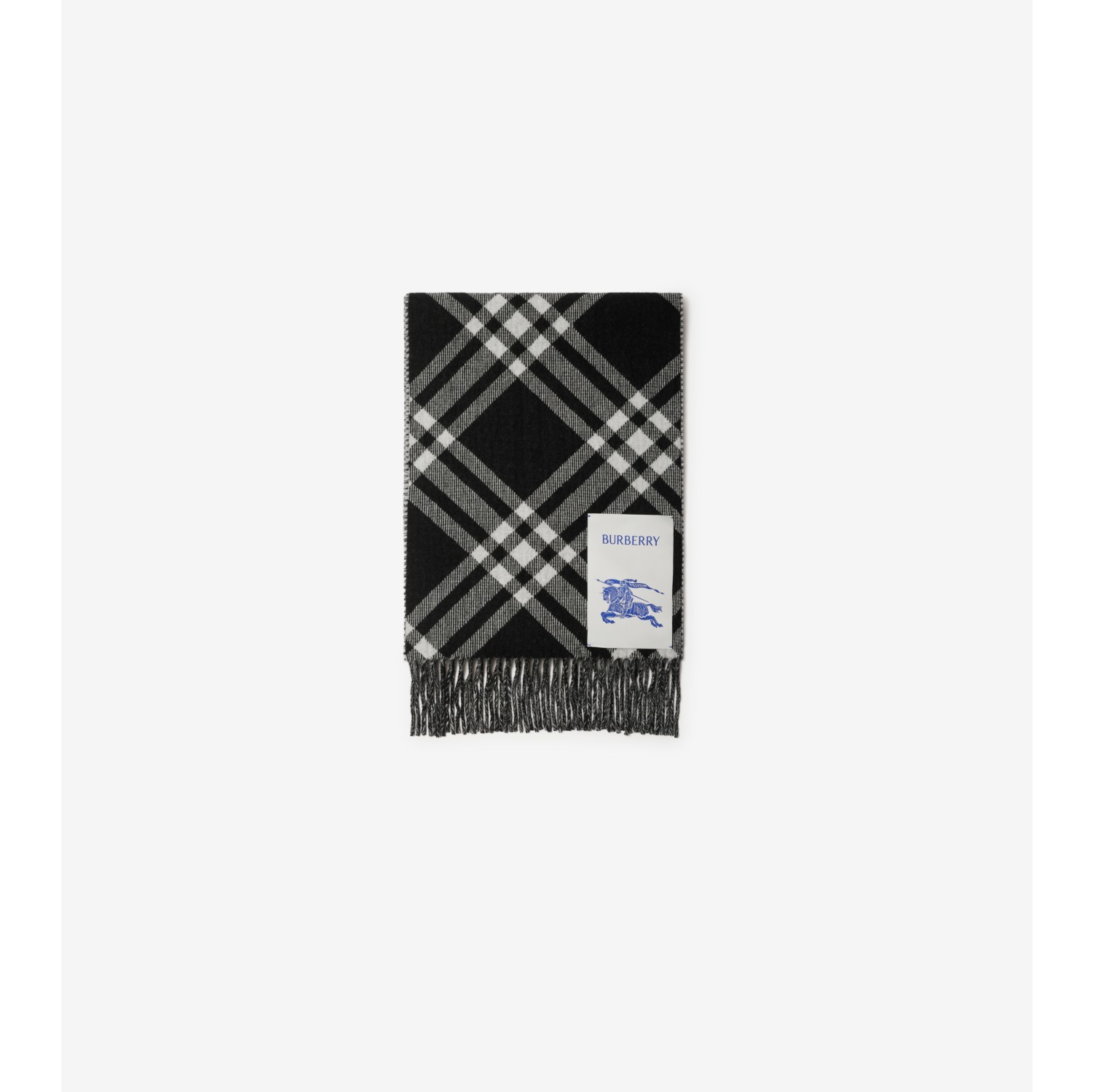 Reversible Check Rose Cashmere Scarf in Black | Burberry® Official