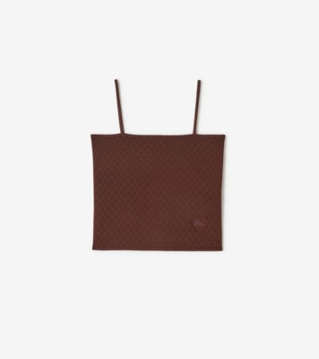 Silk Blend Camisole in Chocolate brown - Women, Lace | Burberry® Official