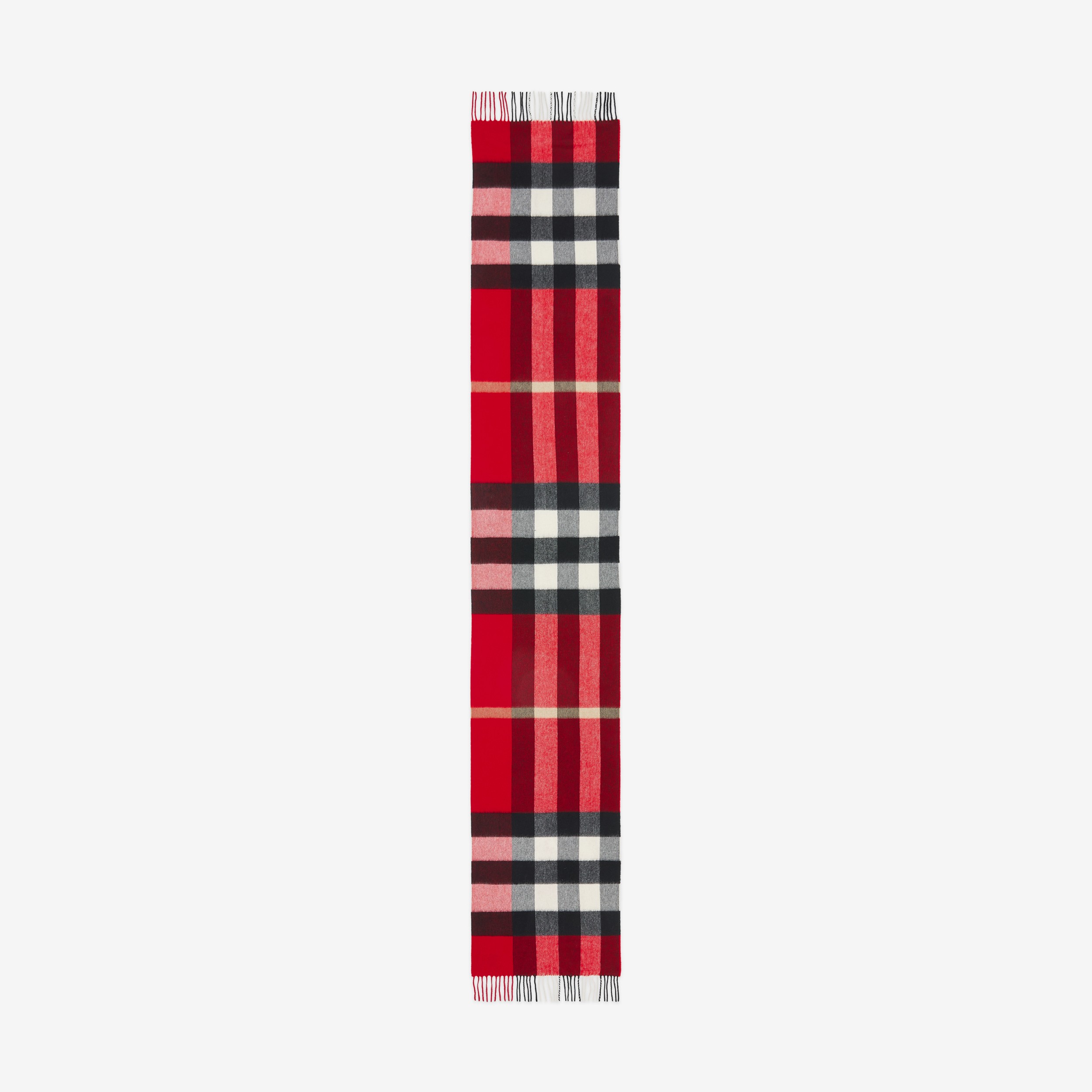 格纹羊绒围巾 (红色) | Burberry® 博柏利官网 - 3
