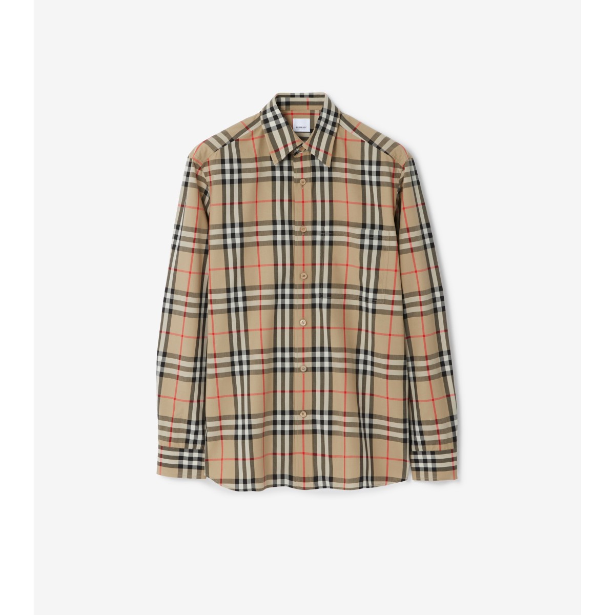 Burberry Classic Check Wool Flannel Shirt For Men In Multi