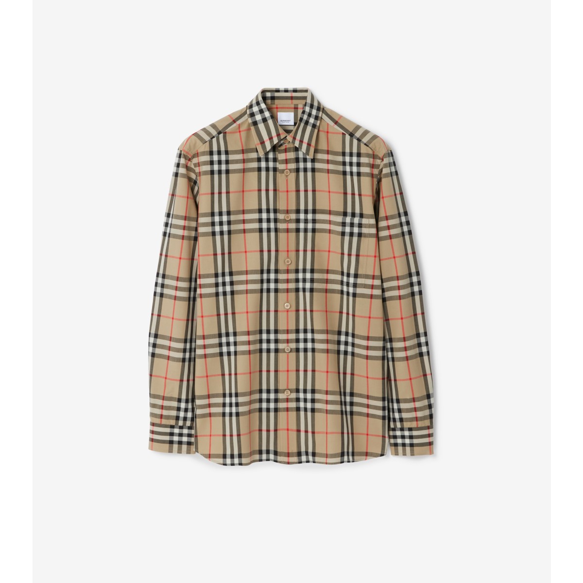 Shop Burberry Check Cotton Shirt In Archive Beige