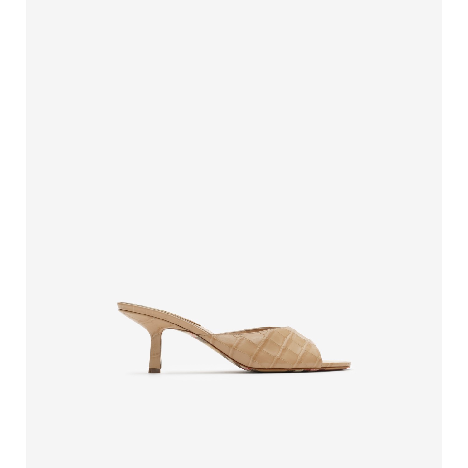 Crocodile-effect Leather Mews Low Sandals​