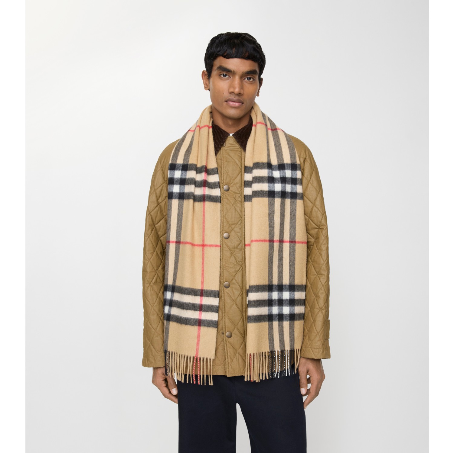 Check Cashmere Scarf in Archive beige | Burberry® Official