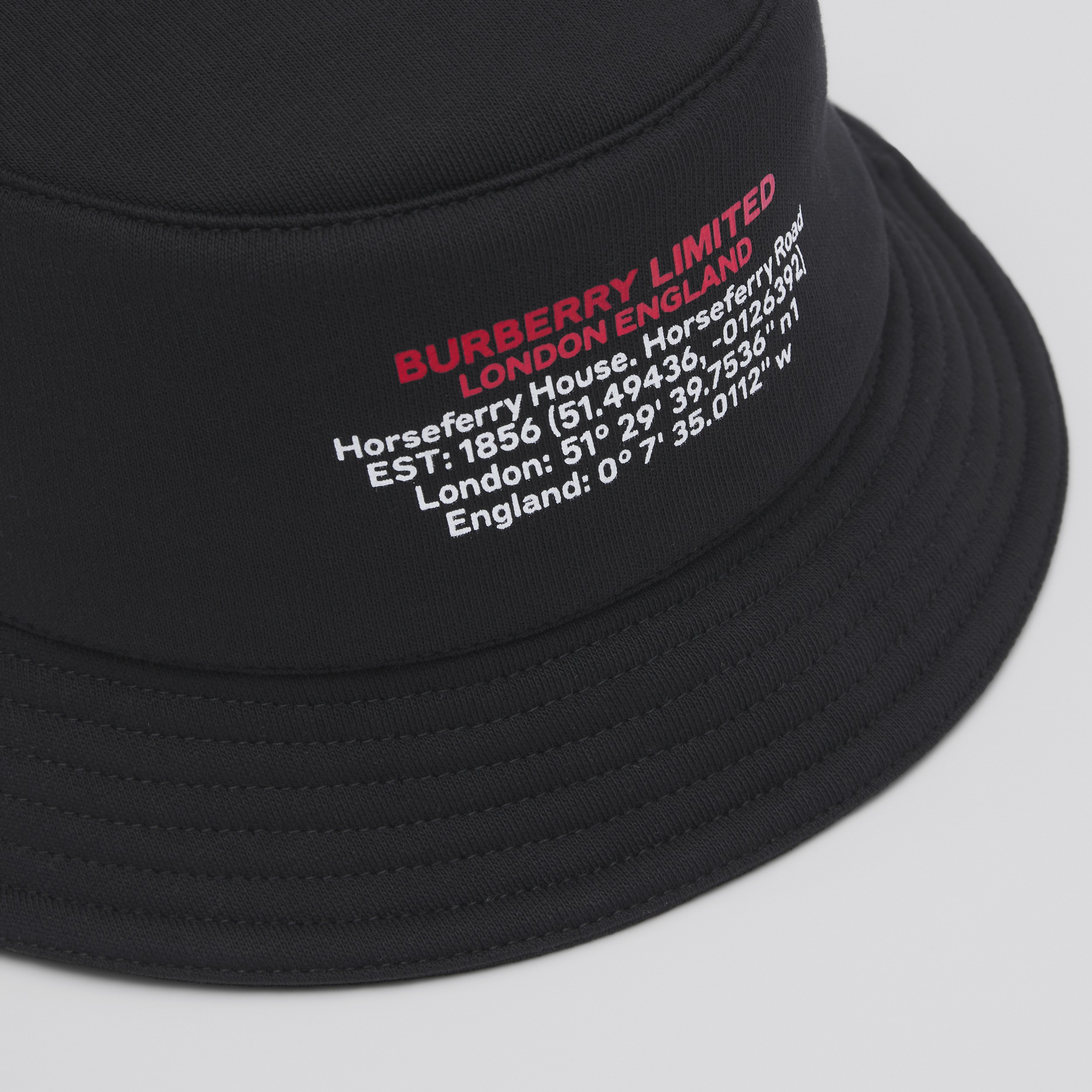 Location Print Cotton Bucket Hat in Black/white | Burberry® Official - 2