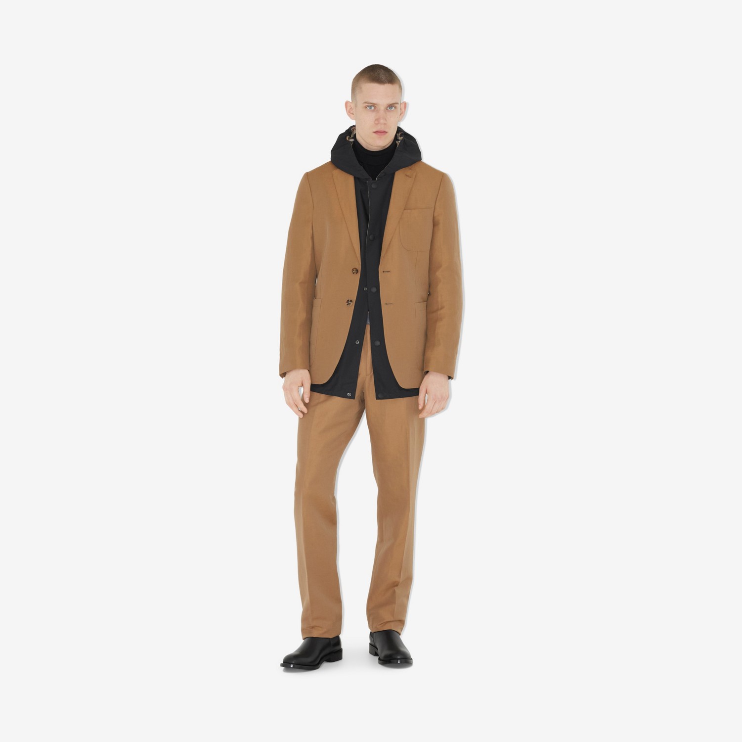 Pantalones de vestir en lana y lino (Cámel) - Hombre | Burberry® oficial