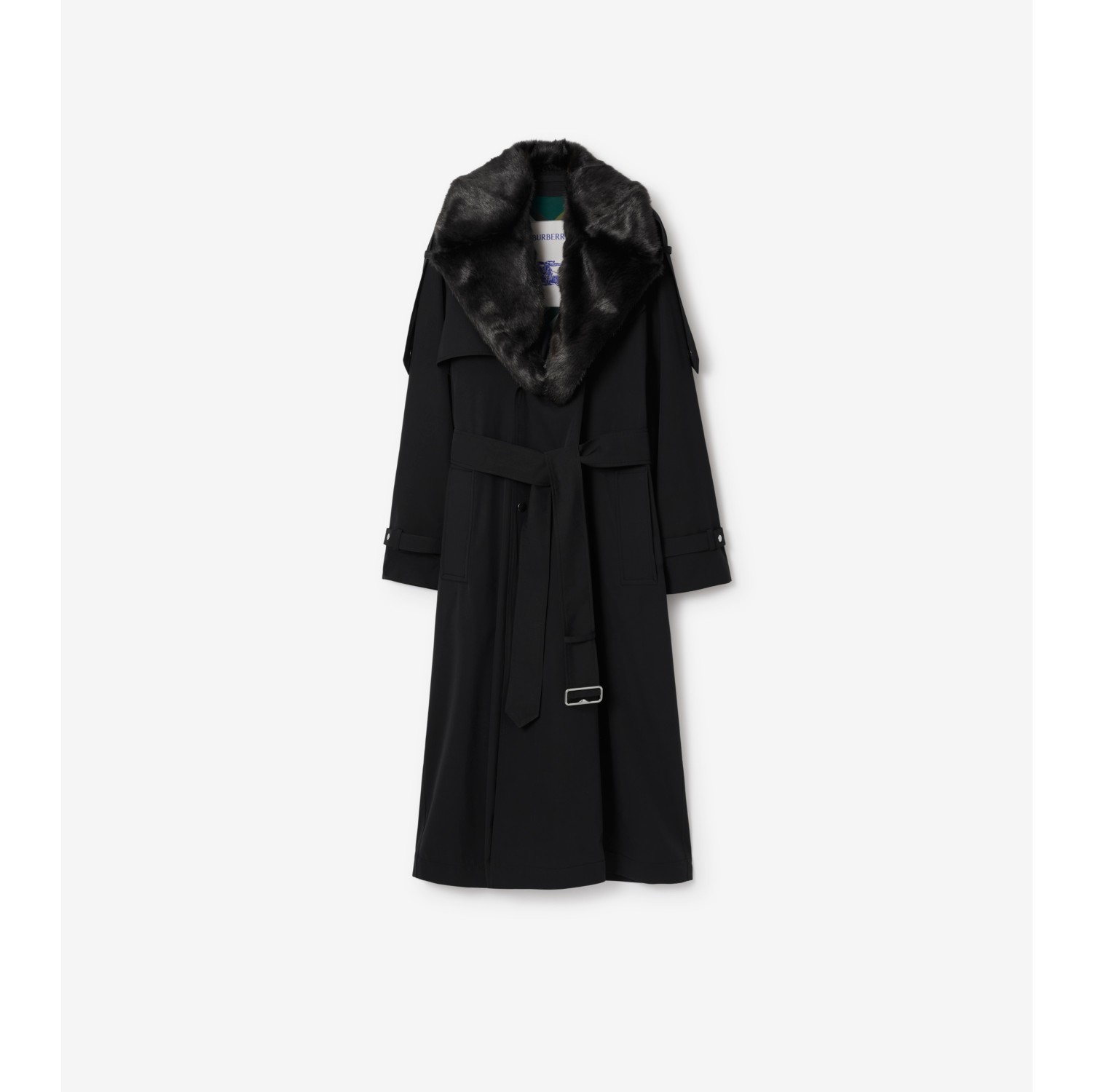 Fur deals collar trench