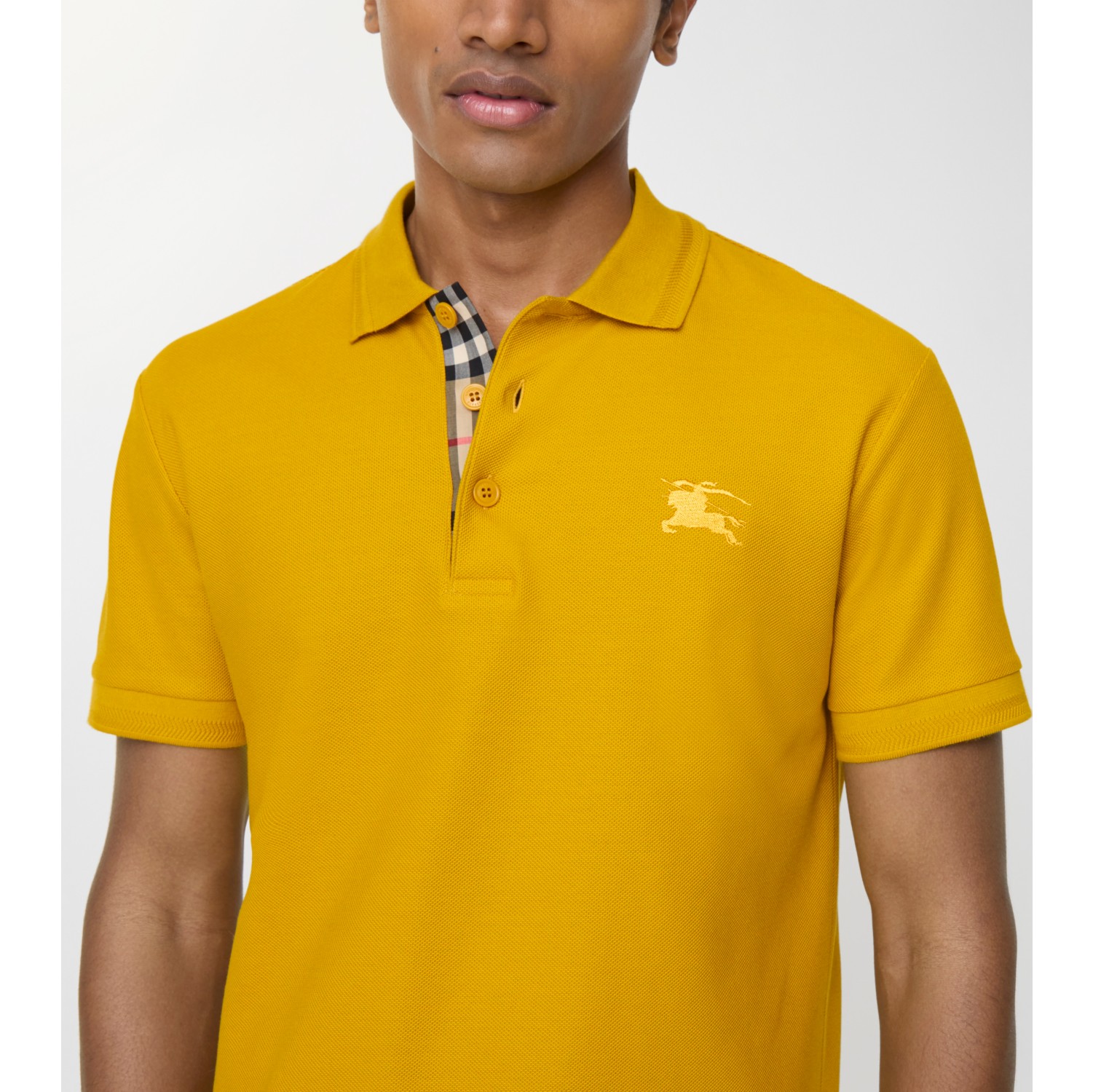 Cotton Polo Shirt in Pear yellow - Men | Burberry® Official
