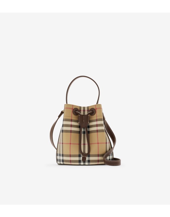 Bucket Bag in Check im Kleinformat