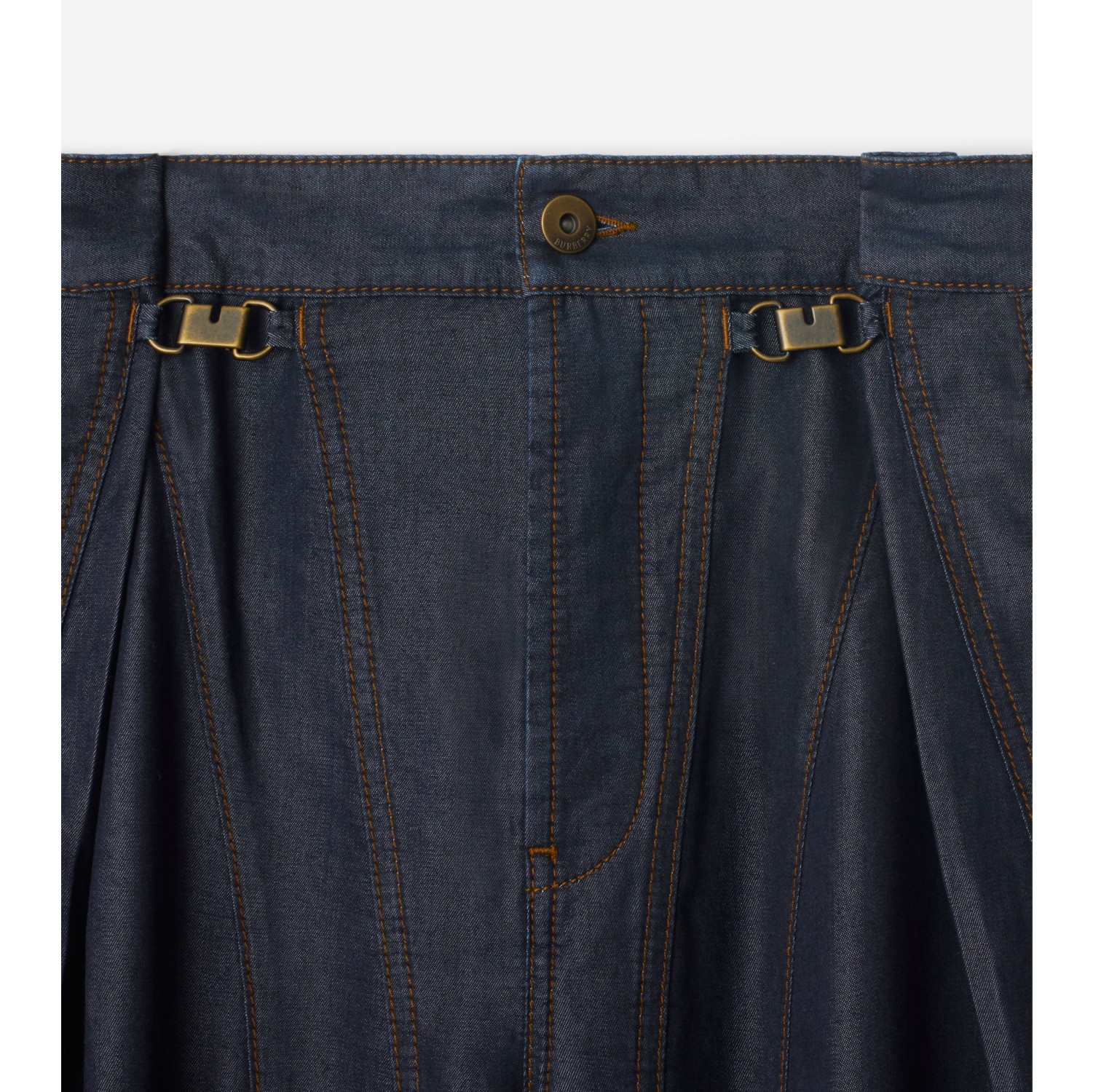 Panelled Denim Trousers in Indigo - Women | Burberry® Official