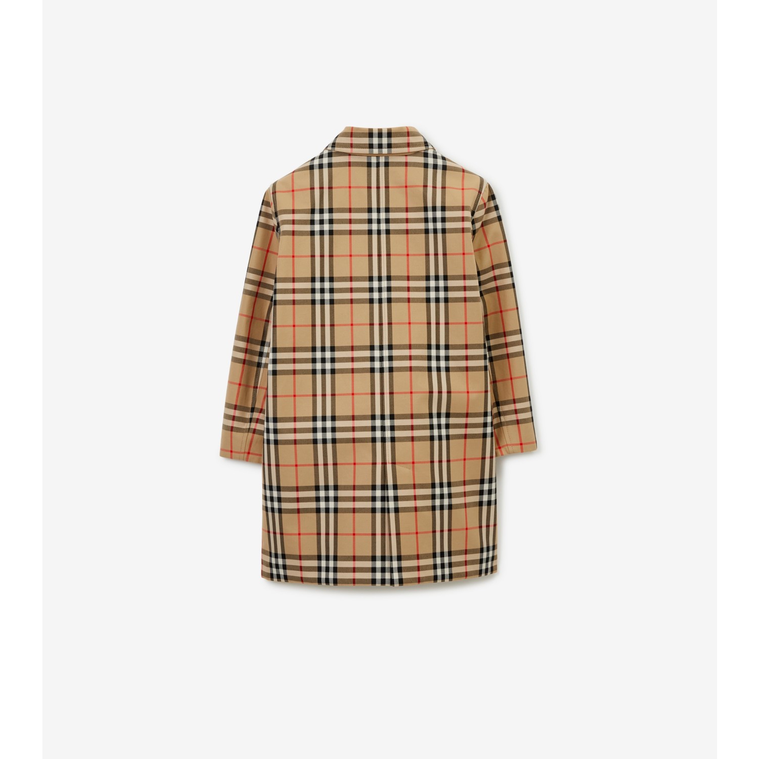 Car coat reversibile in gabardine Check