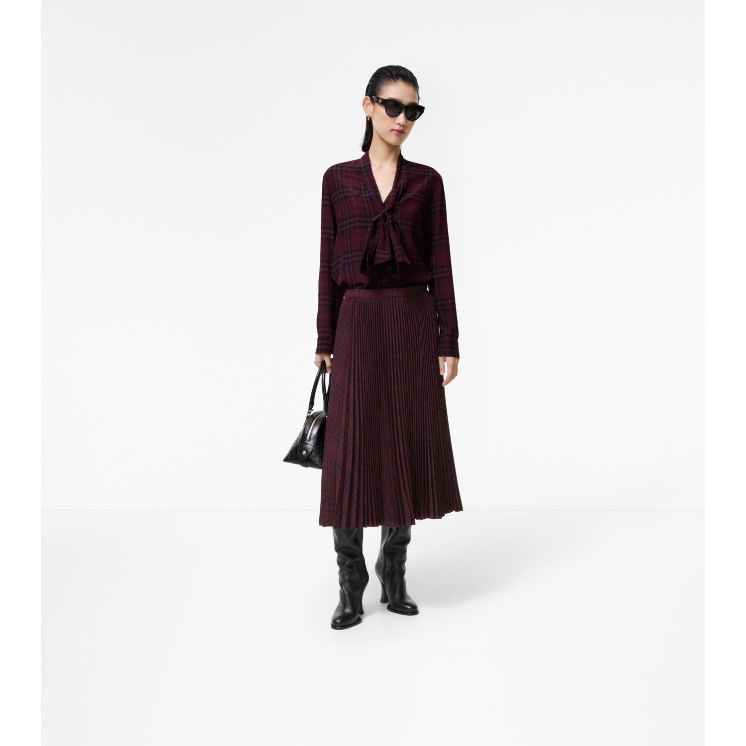 Pleated Wool Midi Skirt - thumbnail 2