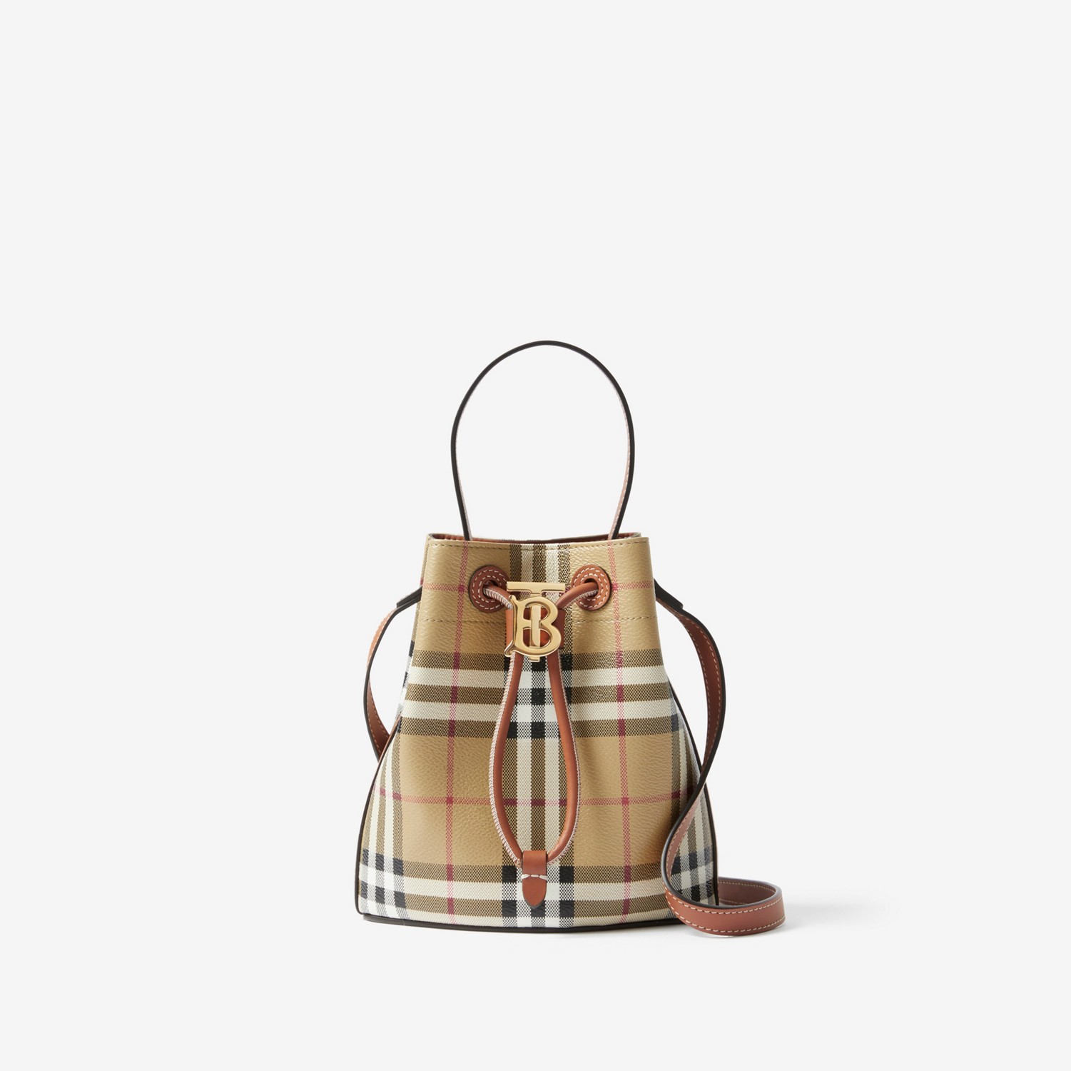 Mini TB Bucket Bag in Archive beige/briar brown - Women | Burberry® Official
