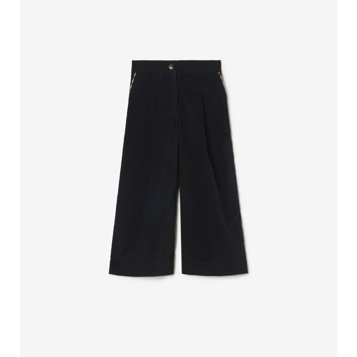  Check Trim Corduroy Trousers