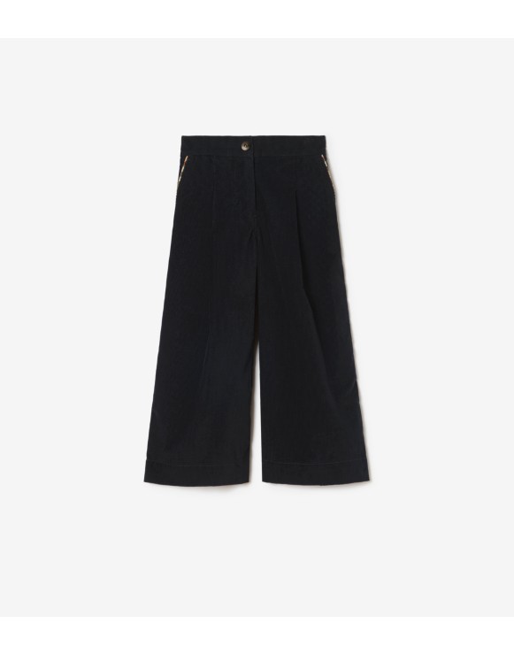 Check Trim Corduroy Trousers
