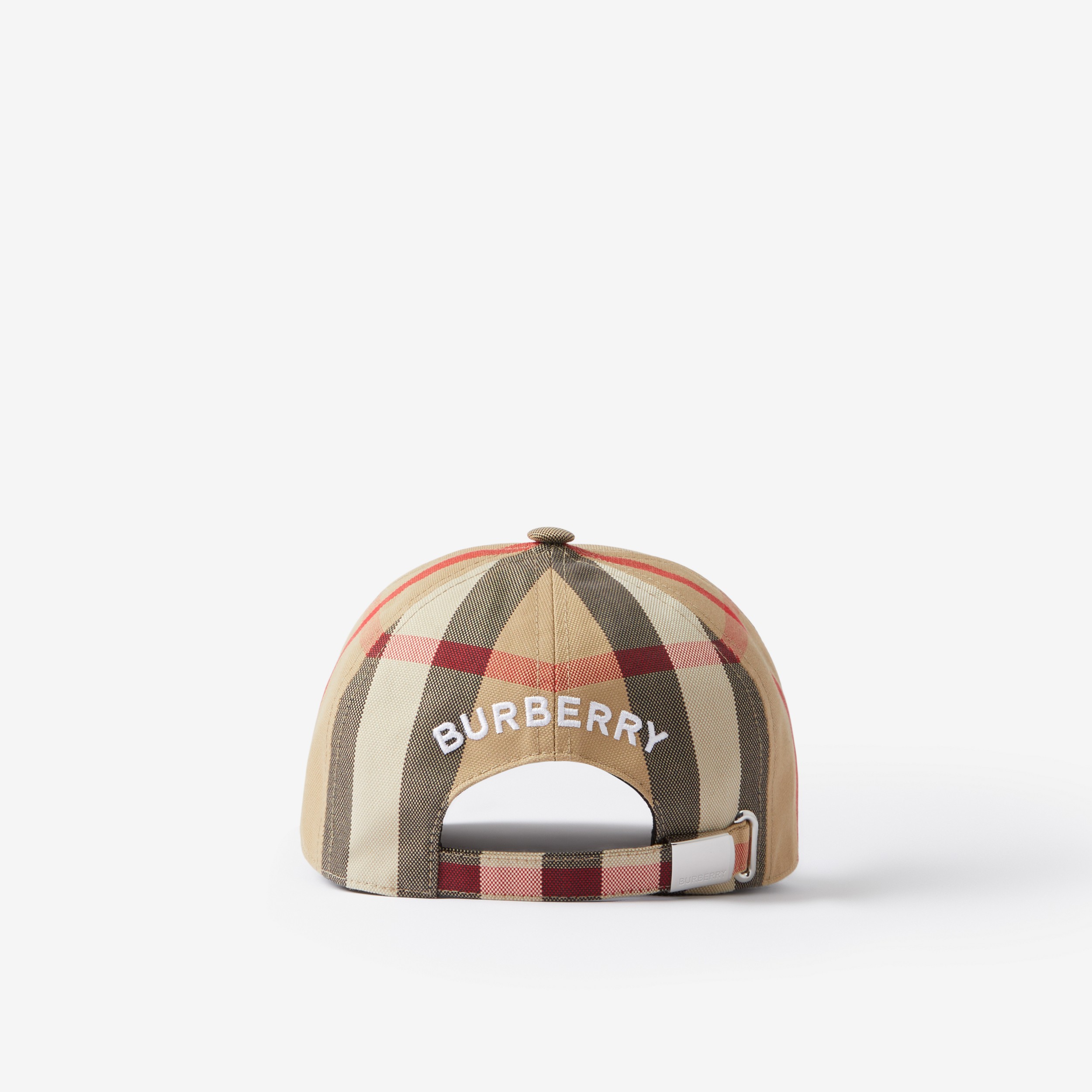 Gorra de béisbol en algodón a cuadros con logotipo bordado (Beige Vintage) | Burberry® oficial - 3