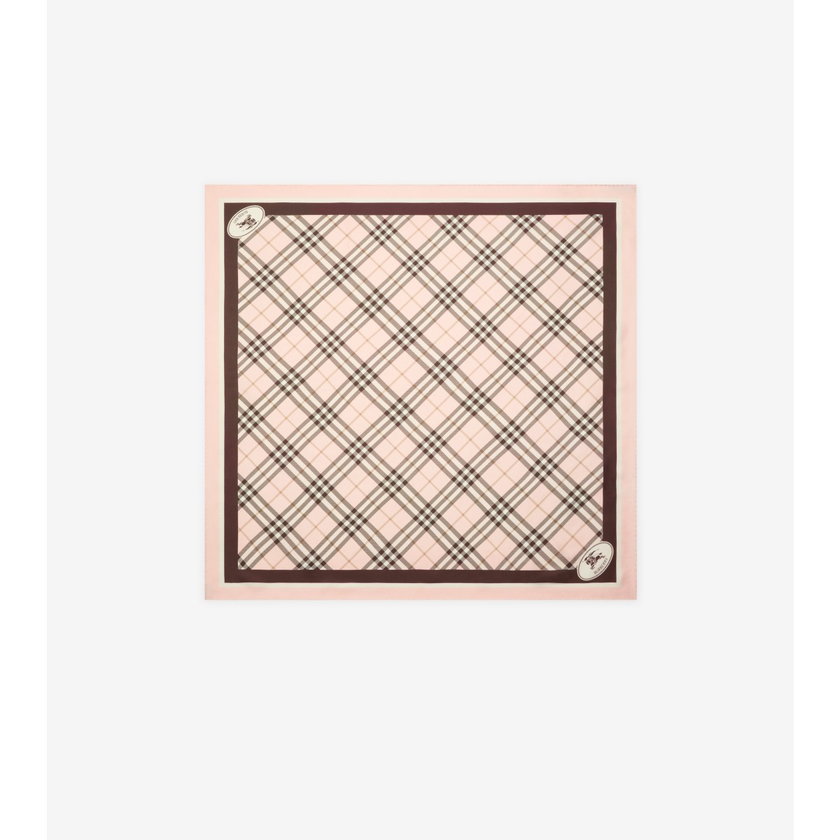  Check Knight Stamp Silk Scarf