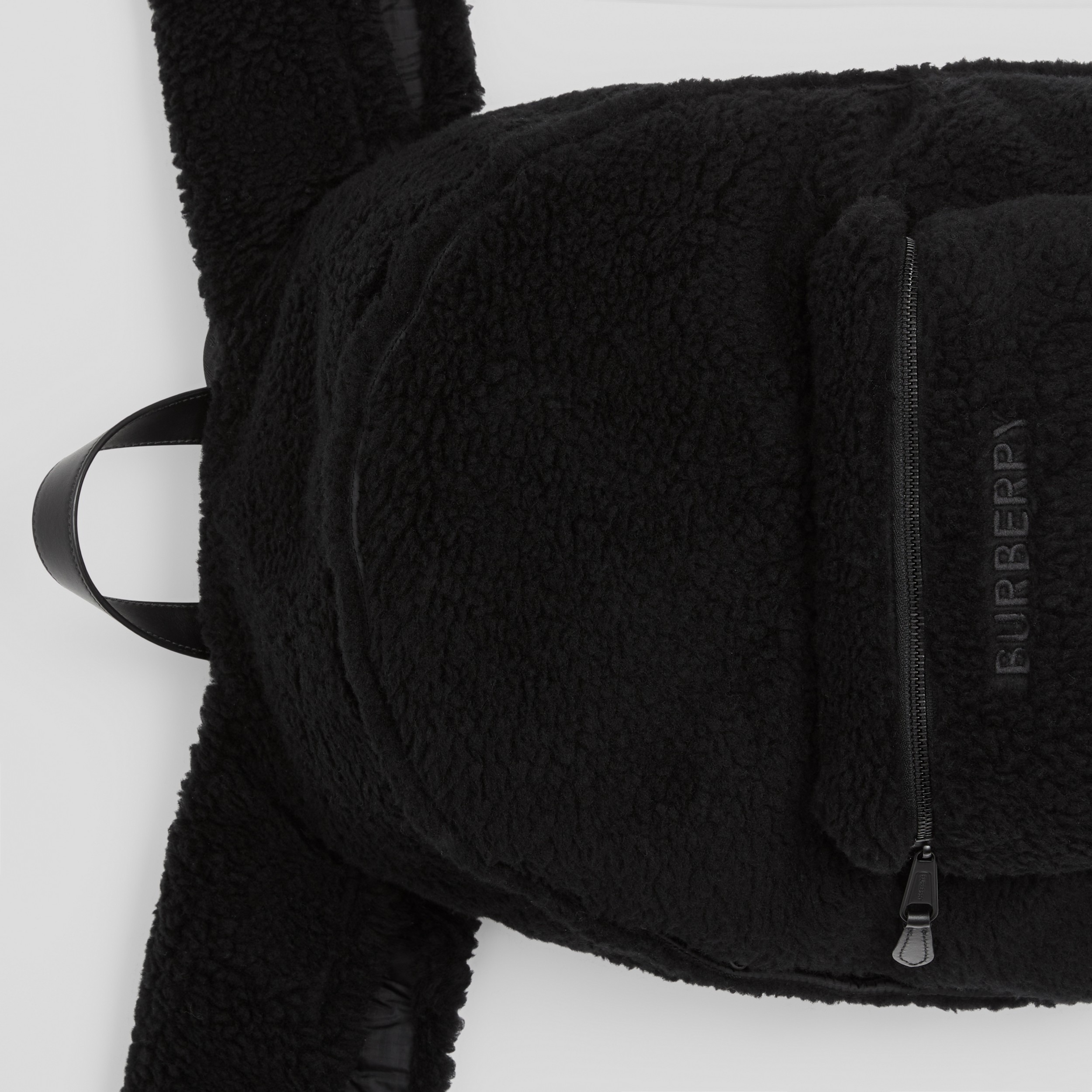 Rabbit Detail Fleece Backpack in Black | Burberry® Official - 3
