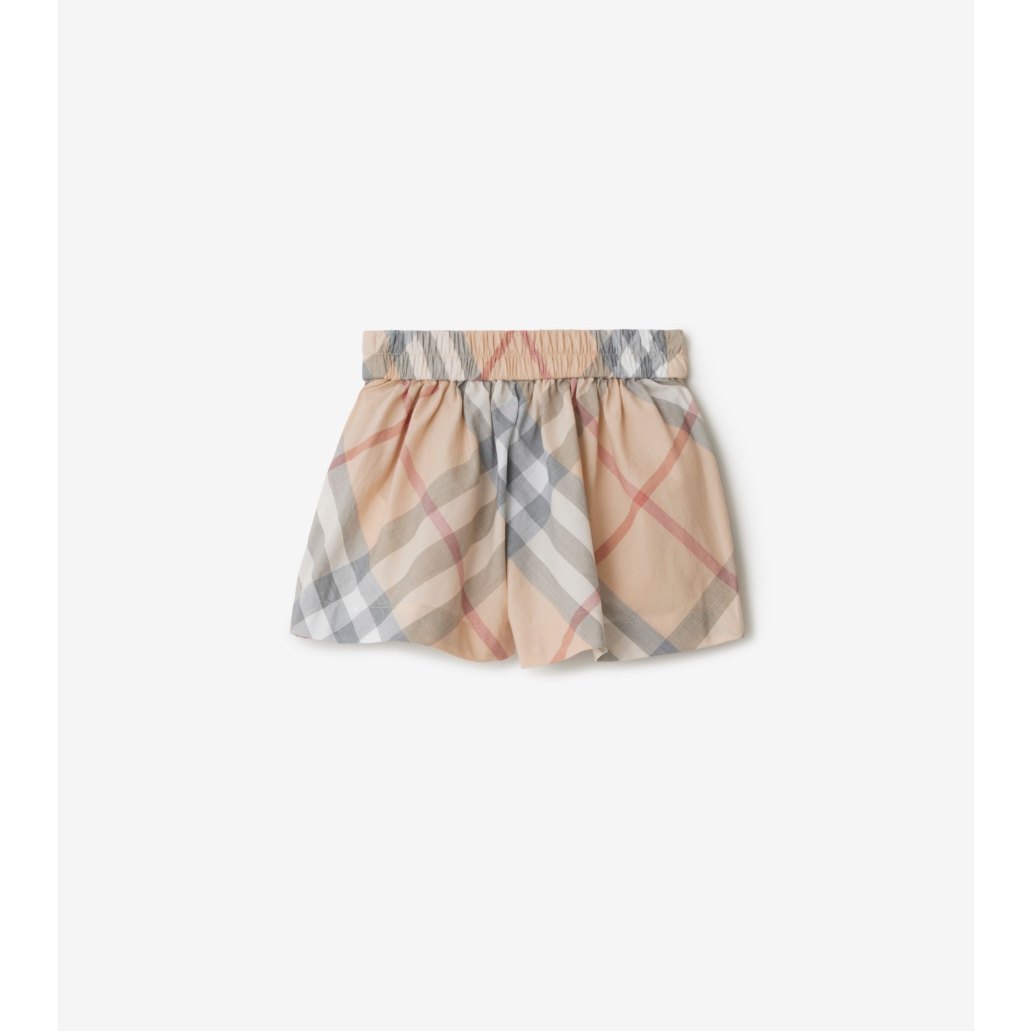 Check Cotton Shorts in Pale stone Burberry Official