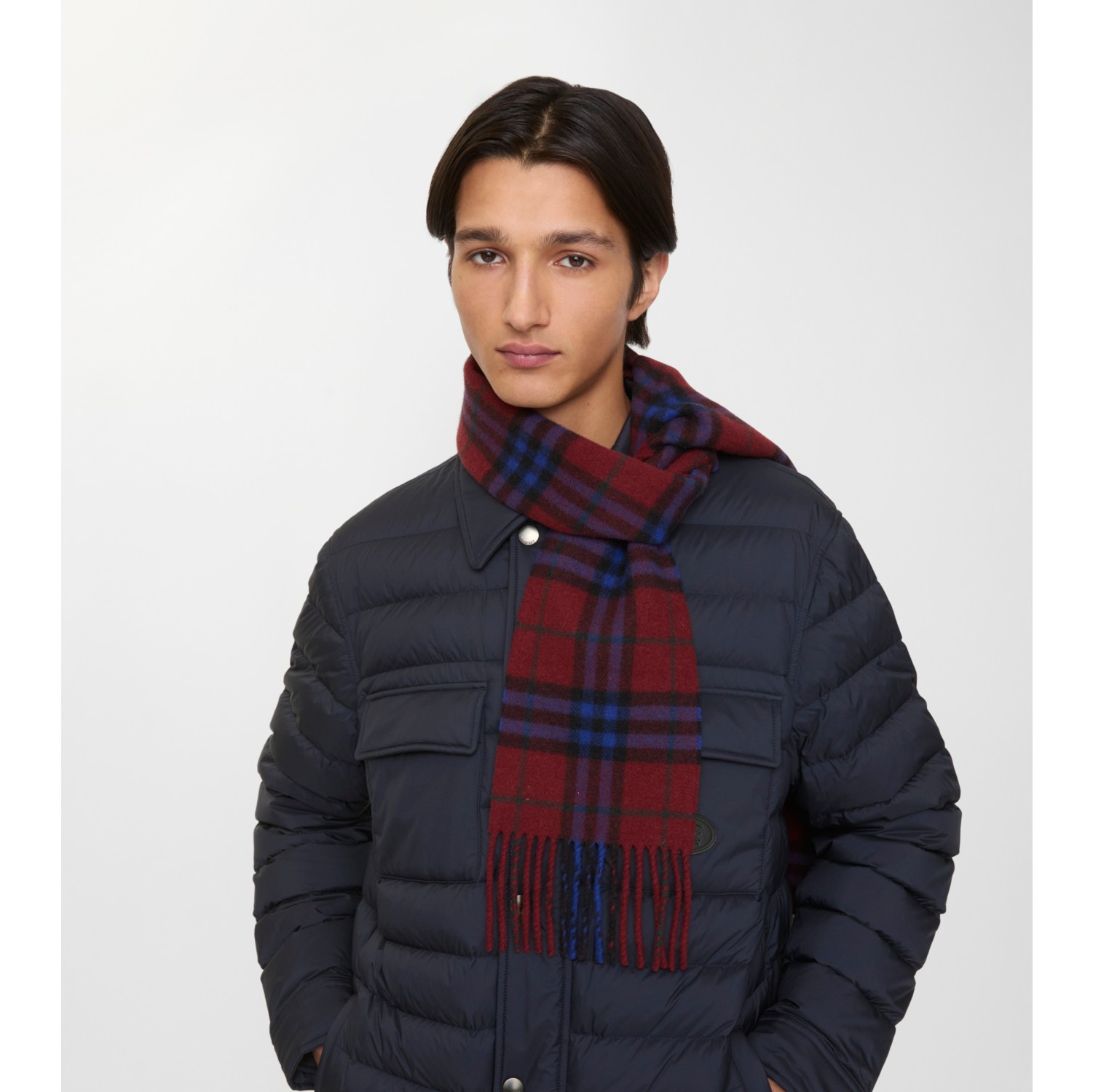Sciarpa sottile in cashmere Check