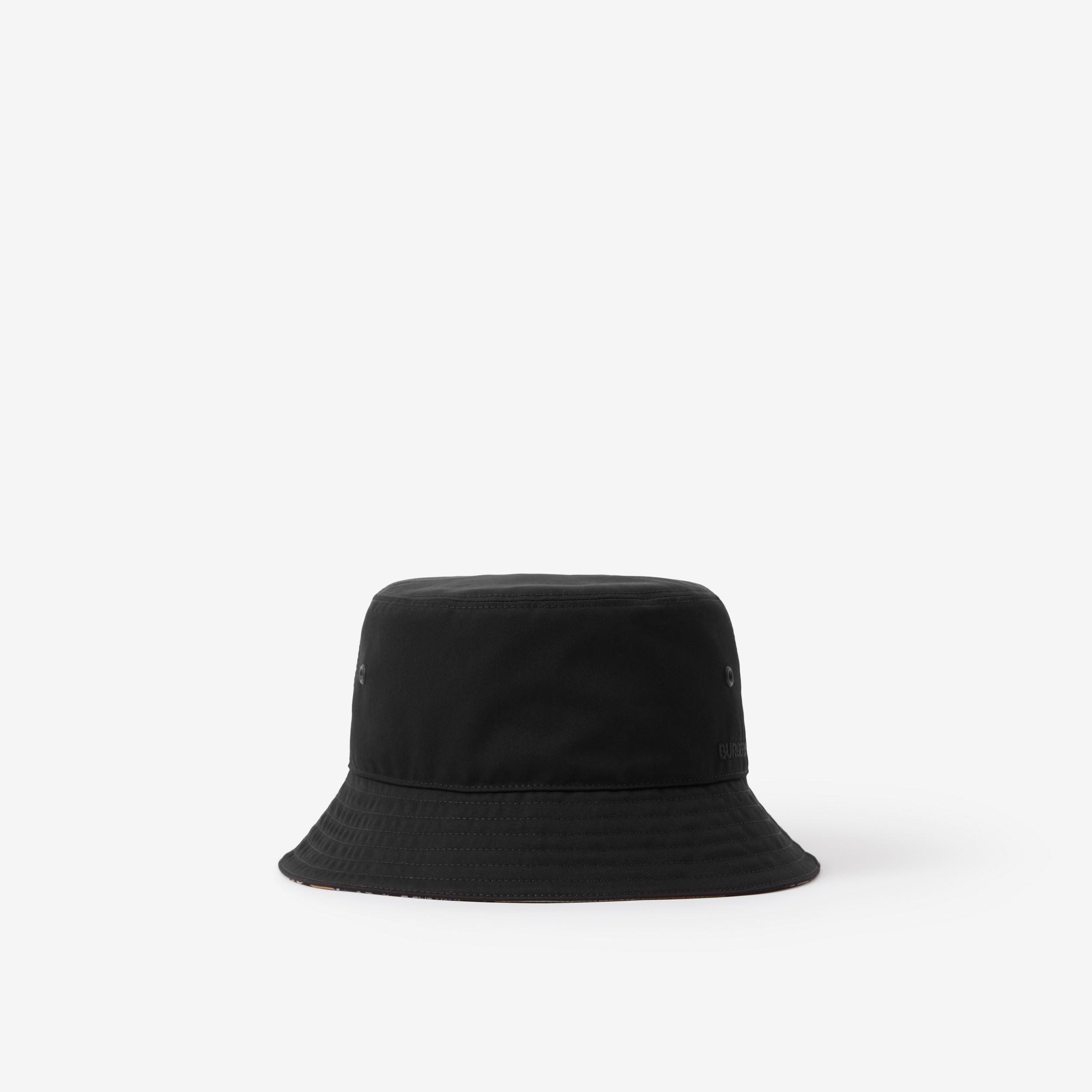 Cappello da pescatore in gabardine di cotone con logo ricamato (Nero) | Sito ufficiale Burberry® - 1
