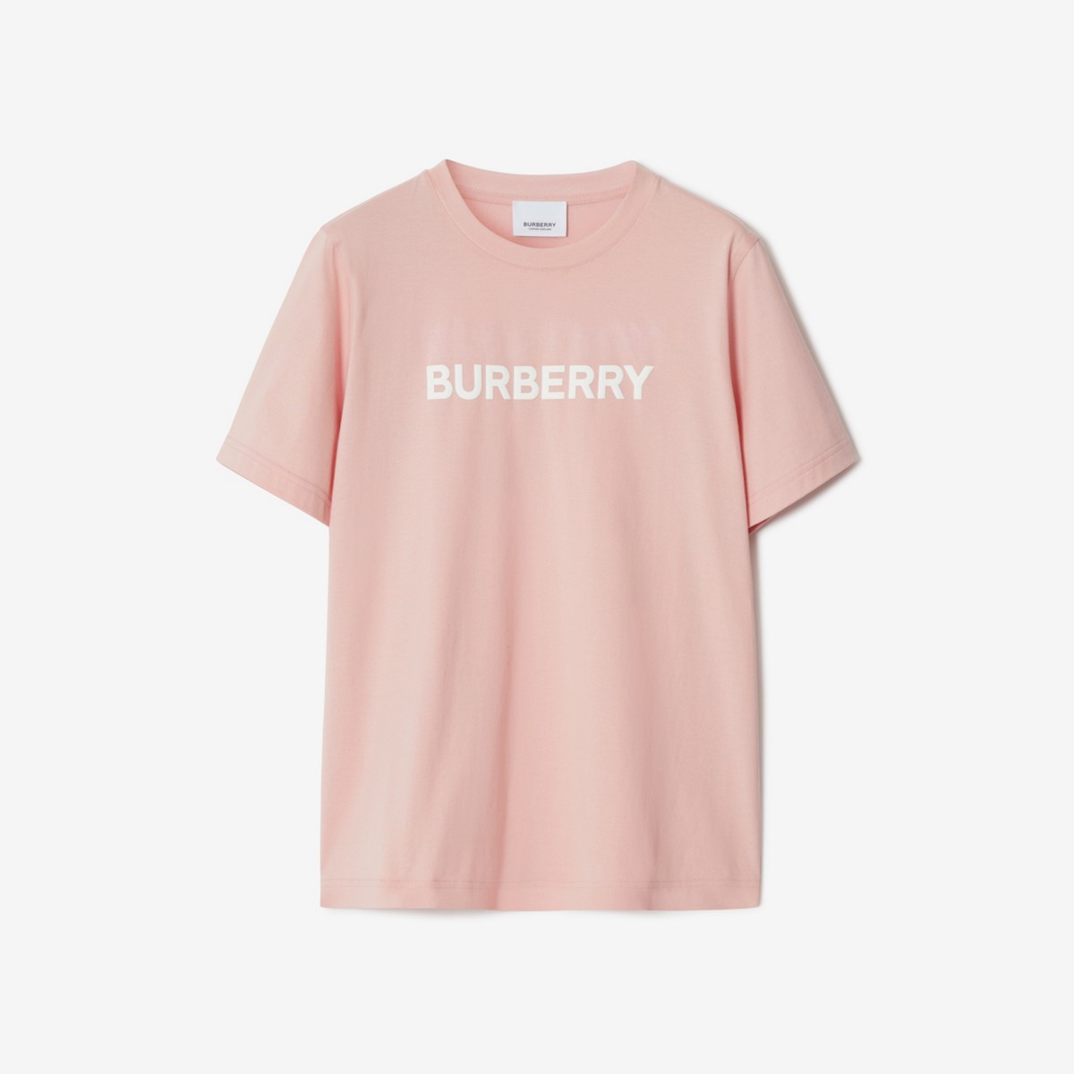 Shop Burberry Logo Cotton T-shirt In Sorbet Pink