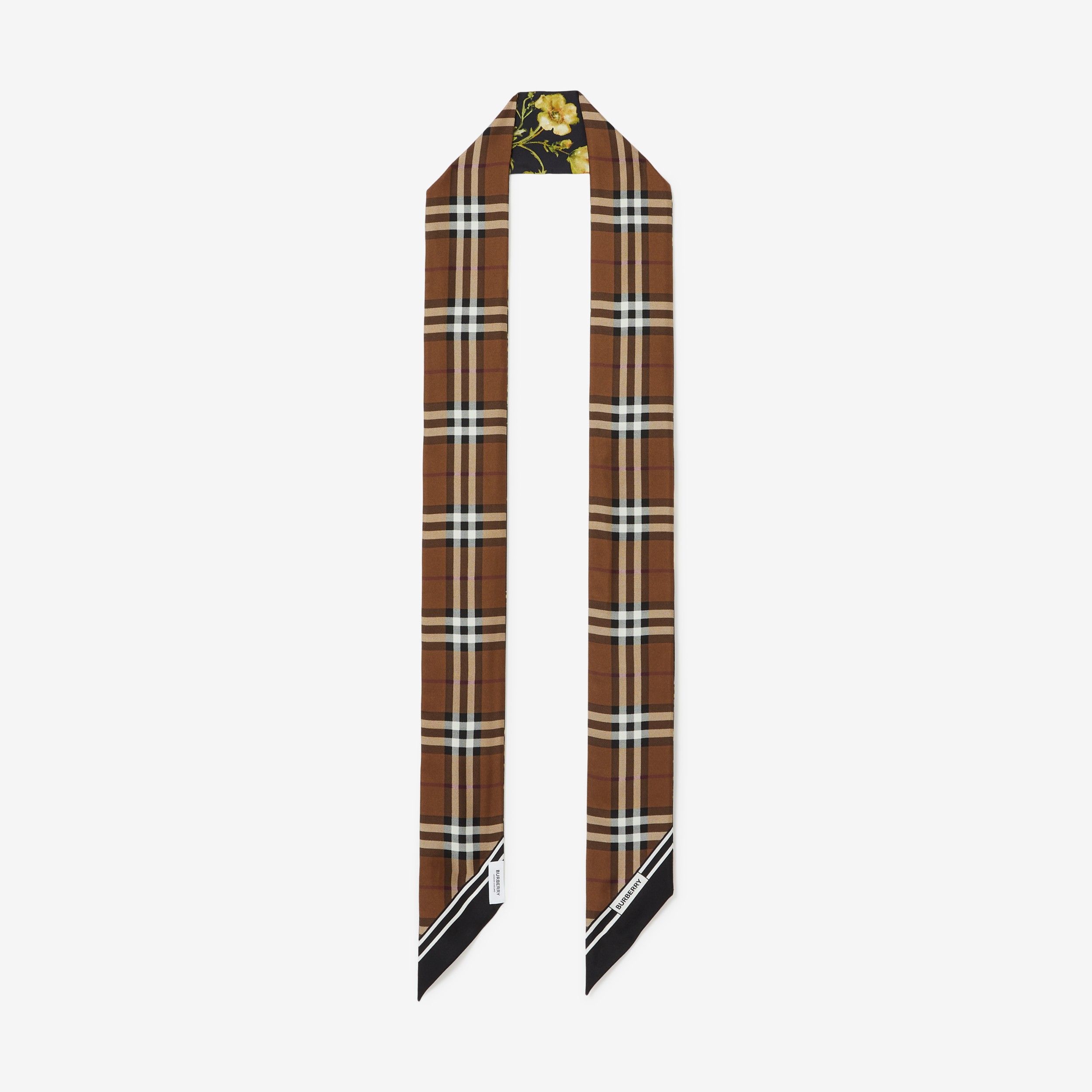 蒙太奇印花窄版丝巾 (黑色) | Burberry® 博柏利官网 - 3