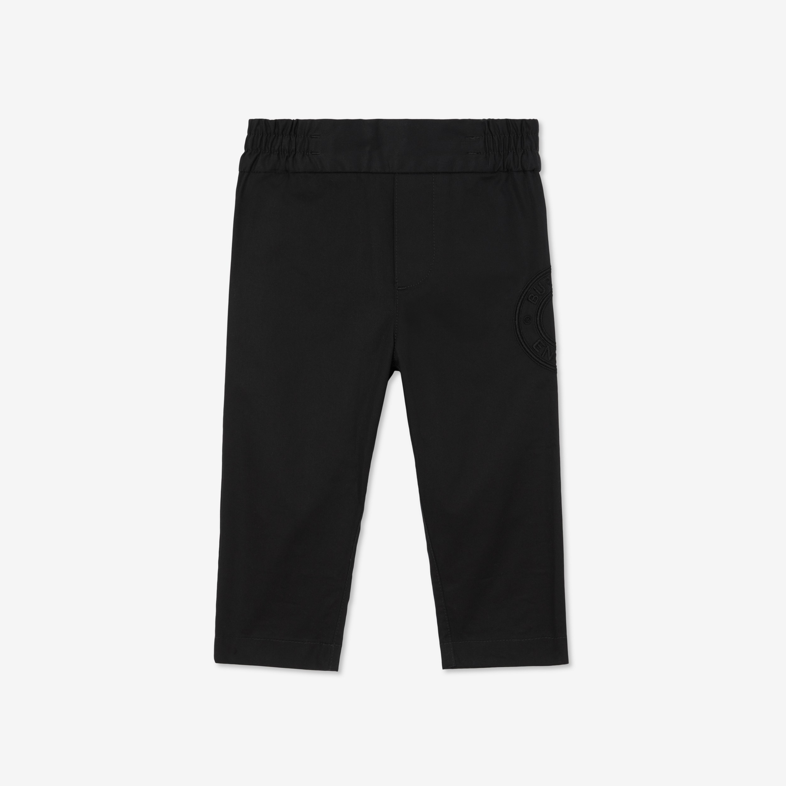 Pantalones chinos en sarga de algodón con logotipo gráfico (Negro) - Niños | Burberry® oficial - 1