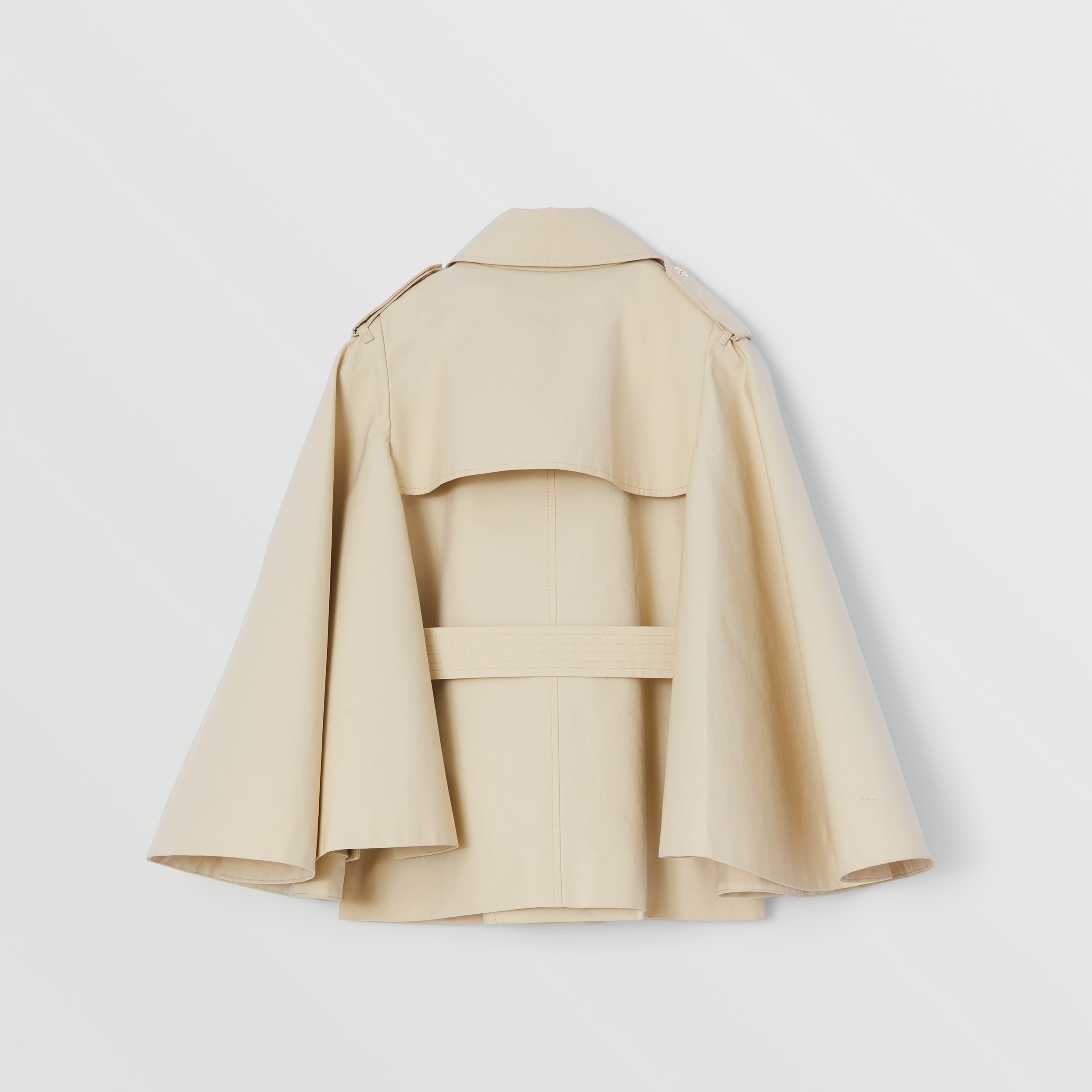 Flare-sleeve Cotton Trench Coat in Soft Fawn | Burberry® Official - 4