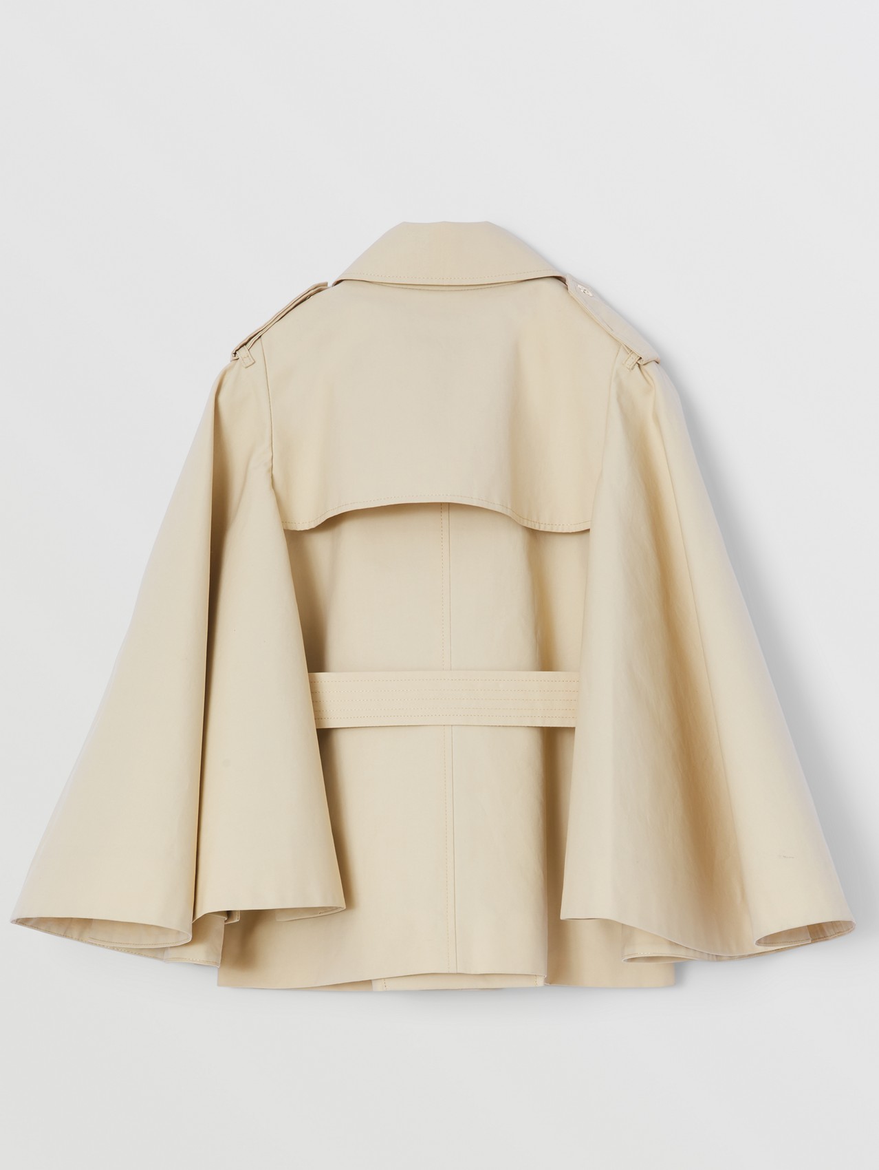 Flare-sleeve Cotton Trench Coat in Soft Fawn