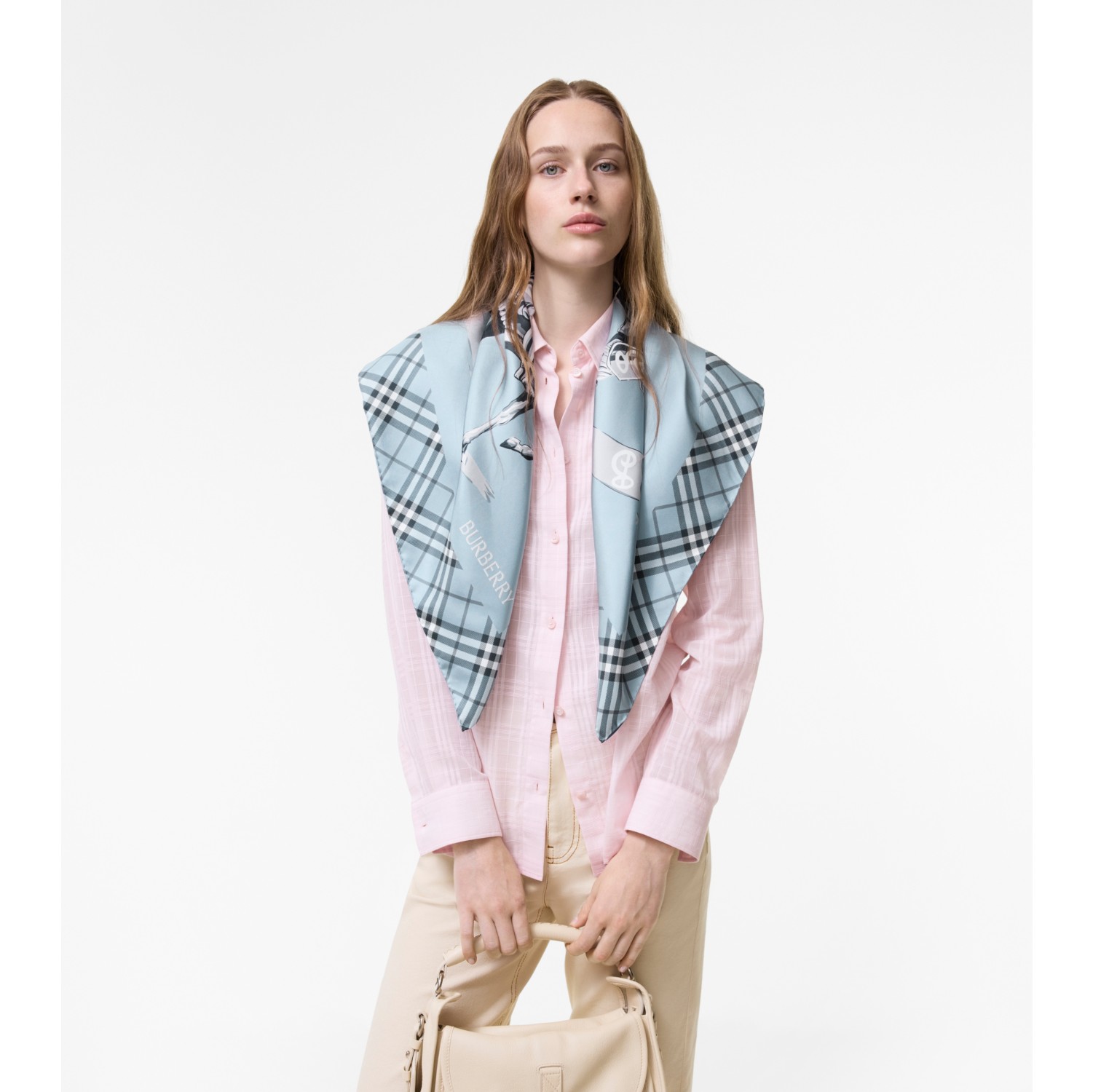 Archive Knight Silk Scarf in Bank blue | Burberry® Official