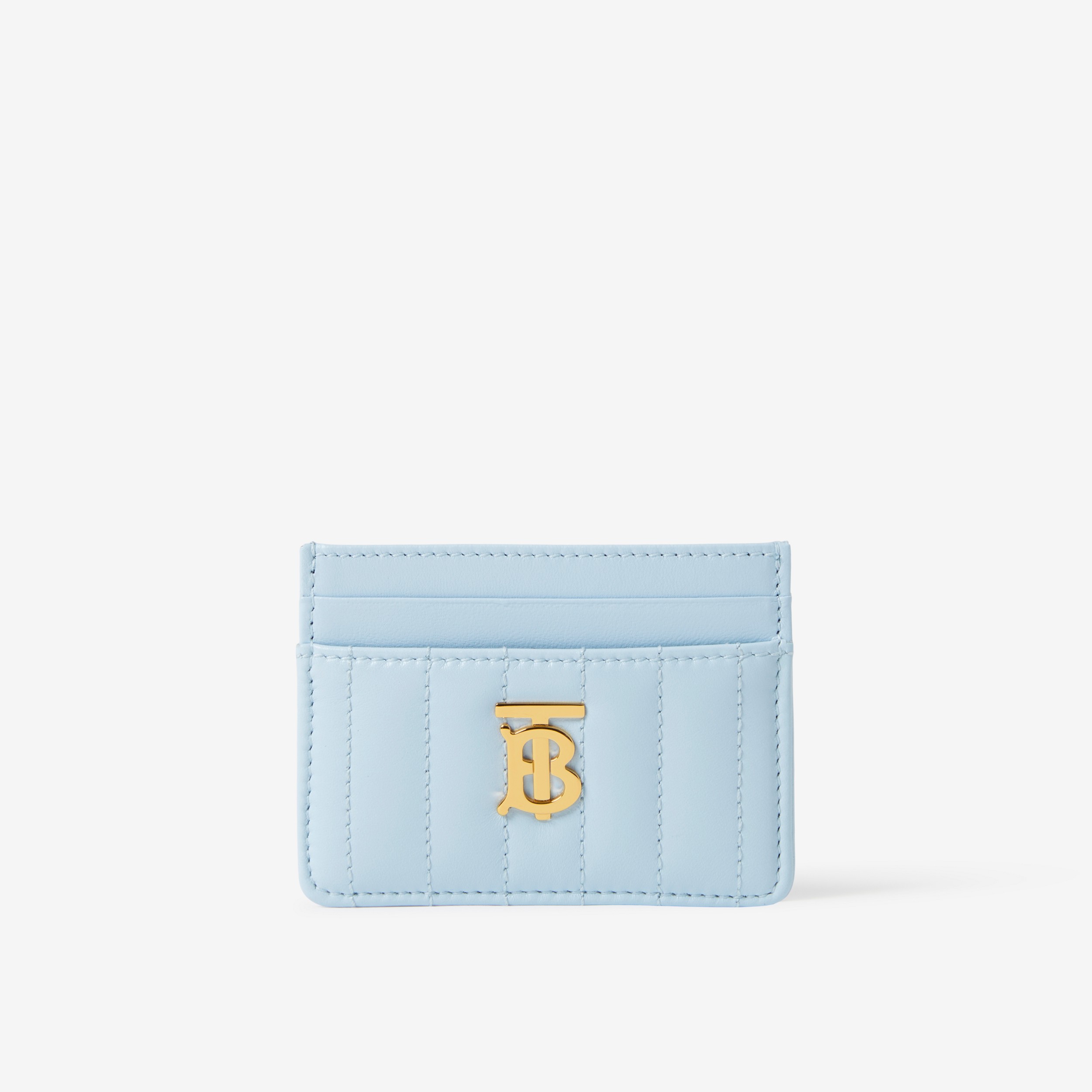 Quilted Leather Lola Card Case in Pale Blue - Women | Burberry® Official - 1
