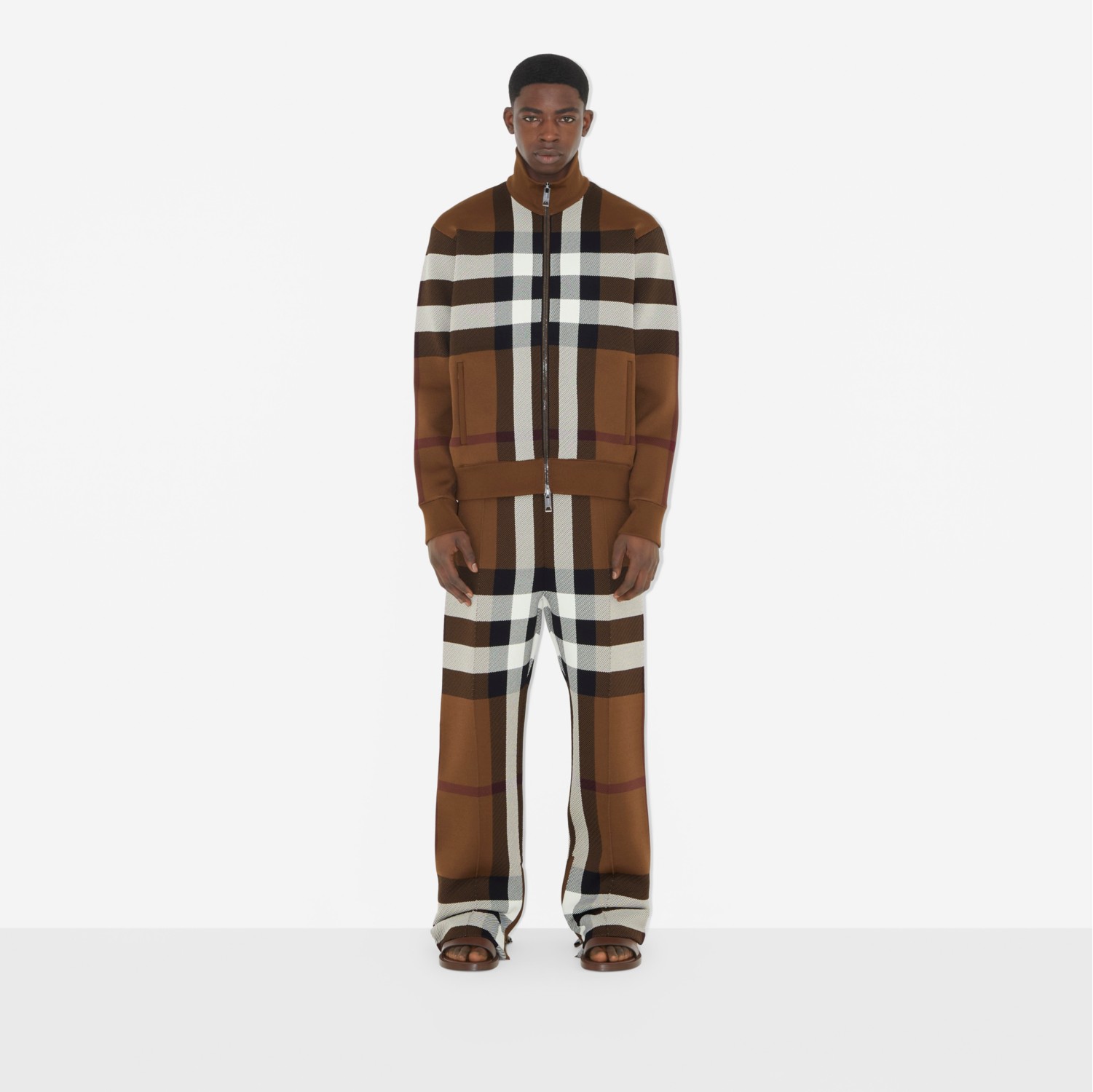 Check Bomber Jacket in Dark Birch Brown - Men | Burberry® Official