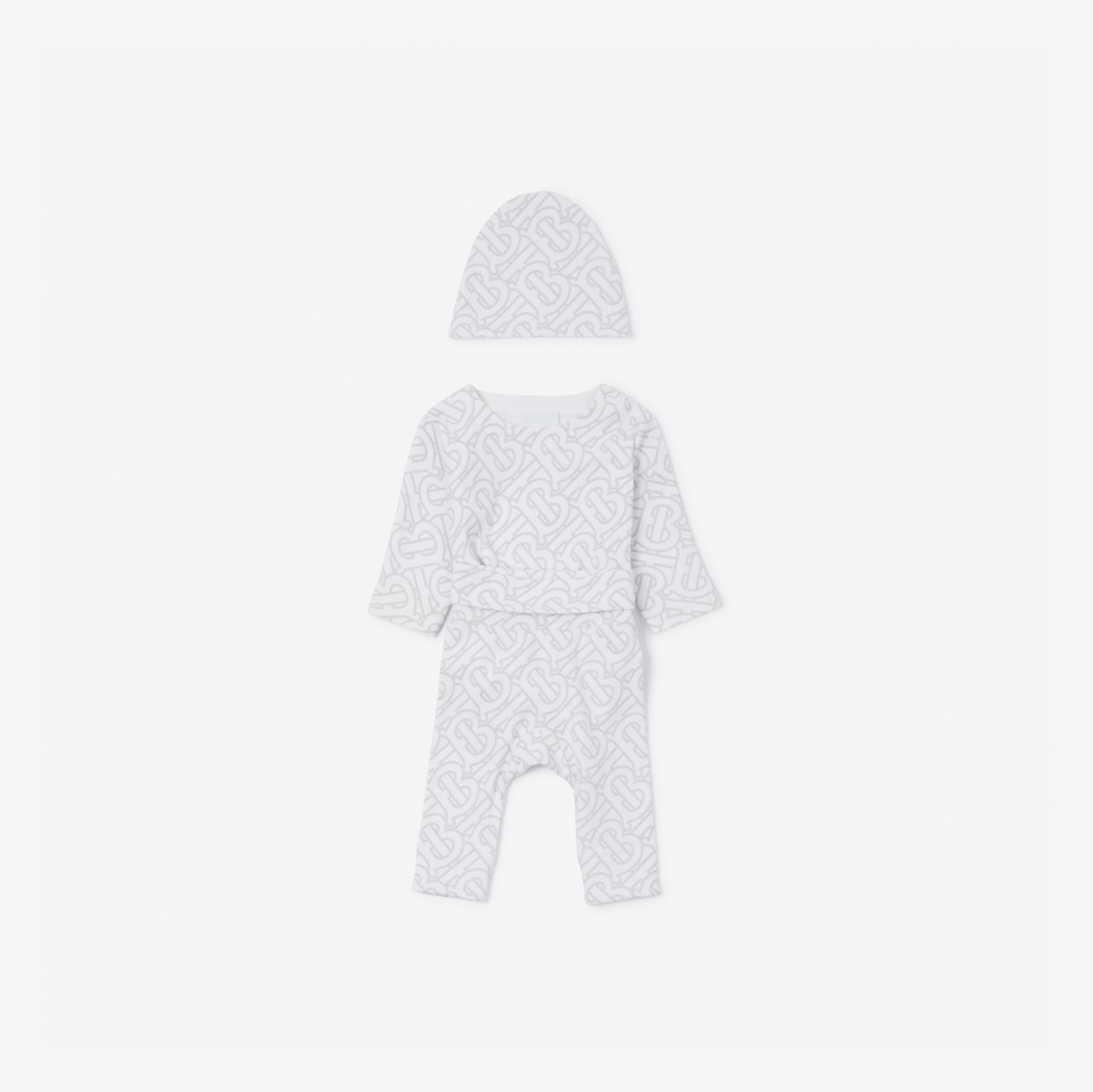 Gift set para bebê com três peças em estampa de monograma (Branco Pombo) - Crianças | Burberry® oficial