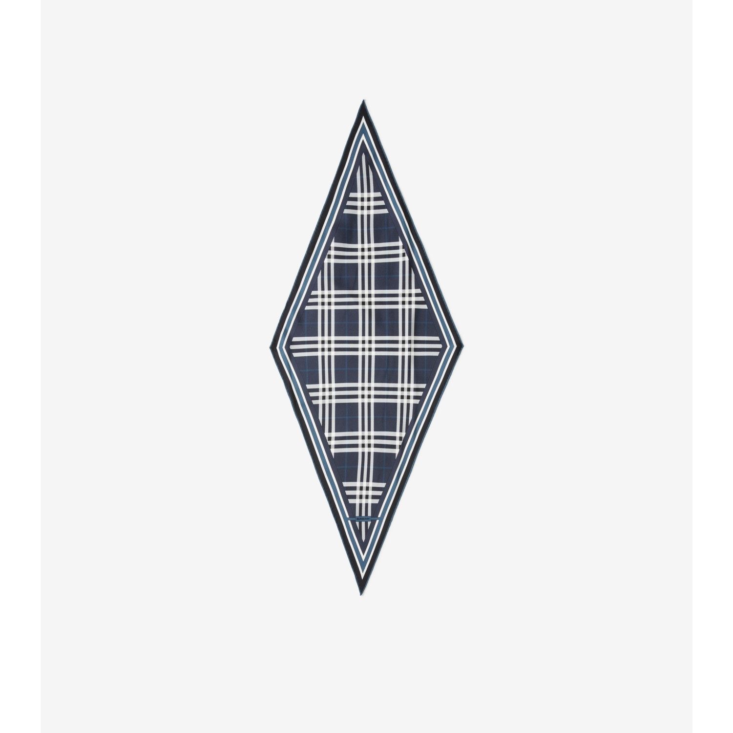 Check Silk Scarf in Dark Charcoal Blue | Burberry® Official