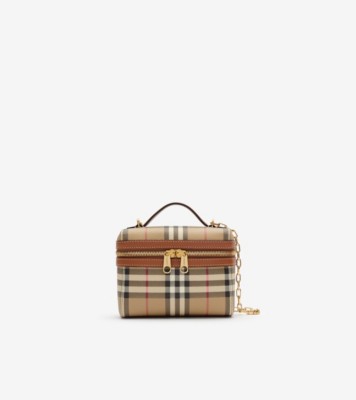 Mini Check Vanity Bag in Archive beige - Women, Technical, Cotton