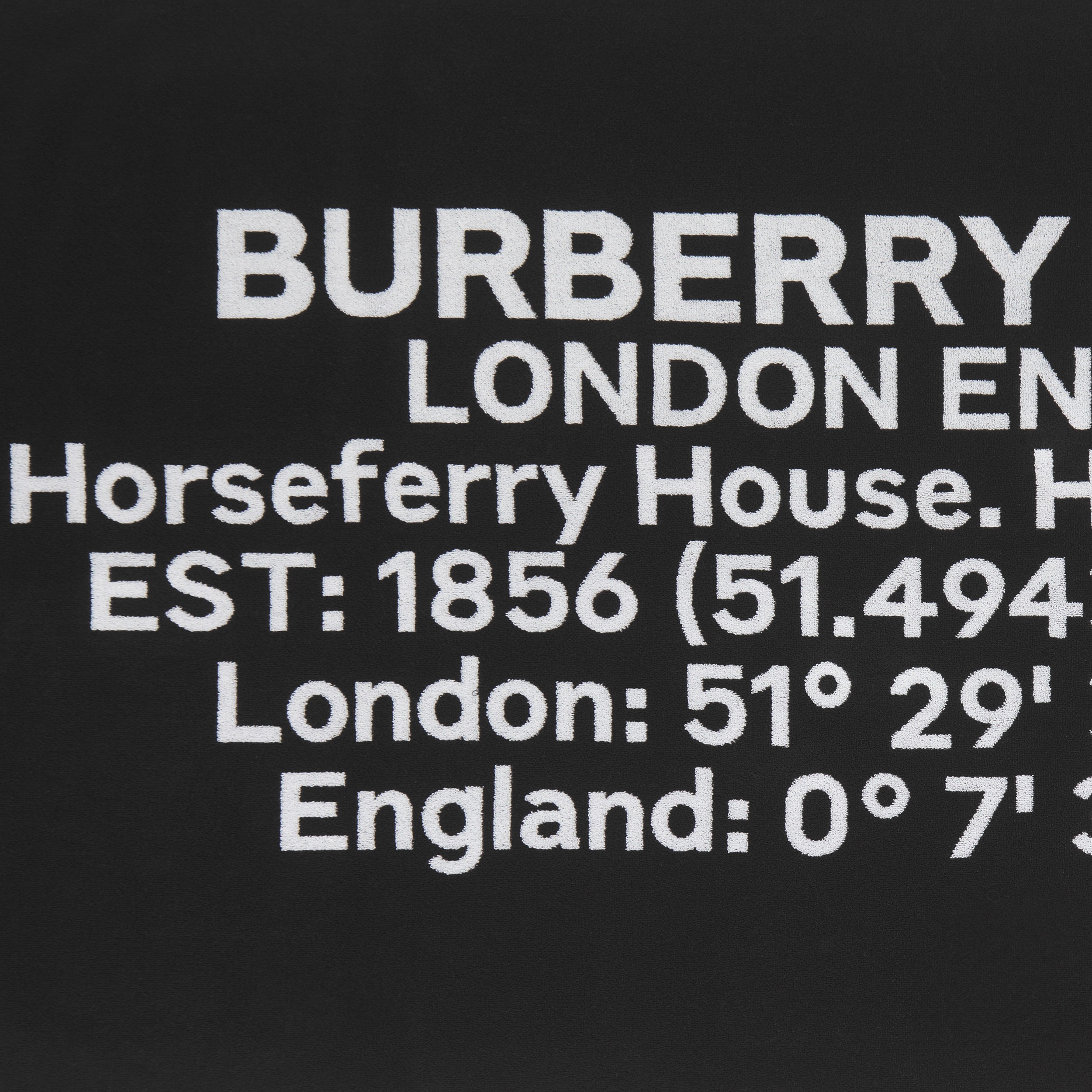 Toalla en algodón con coordenadas (Negro) | Burberry® oficial - 2